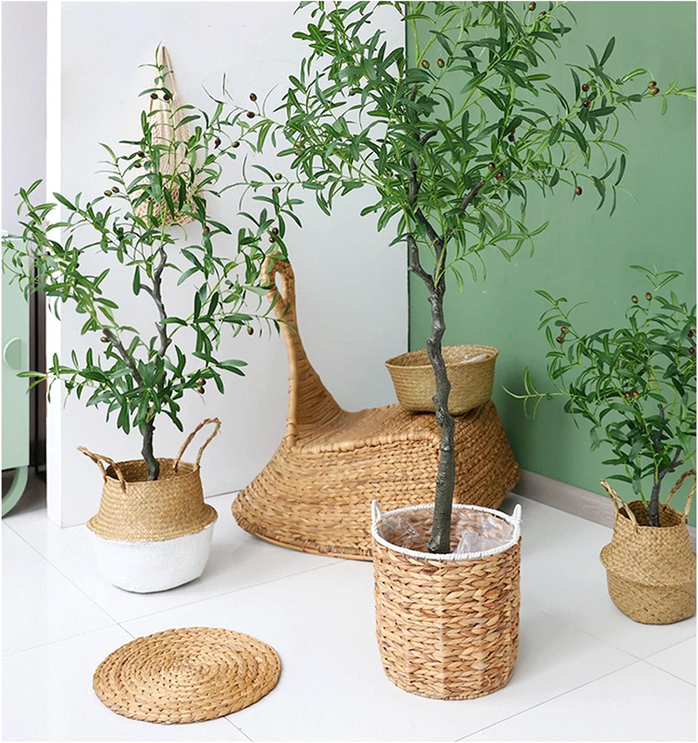 31 Inch Artificial Tree with Silk Olive Leaves and Fruits