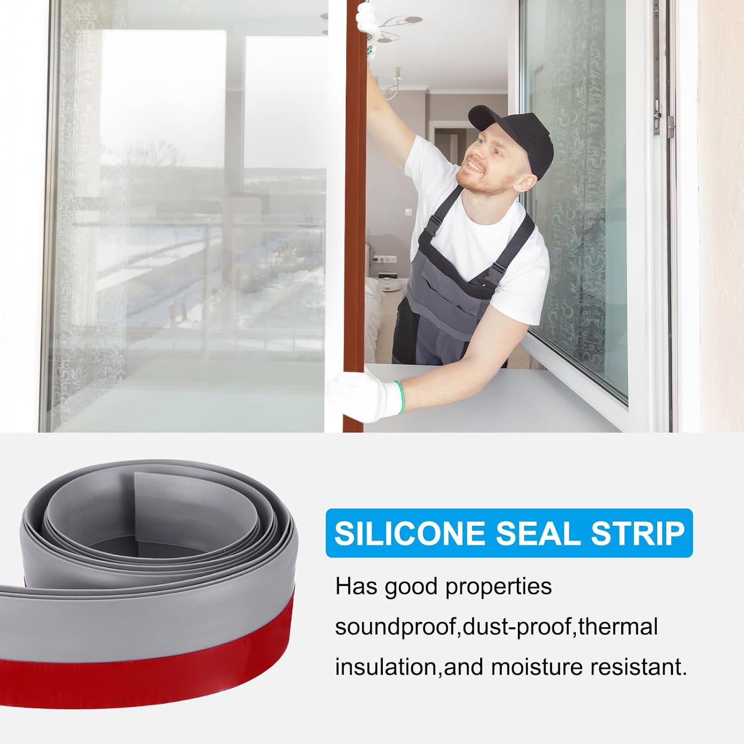 PATIKIL Door Draft Stopper 2 Pack 27FT Silicone Weather Seal Strip