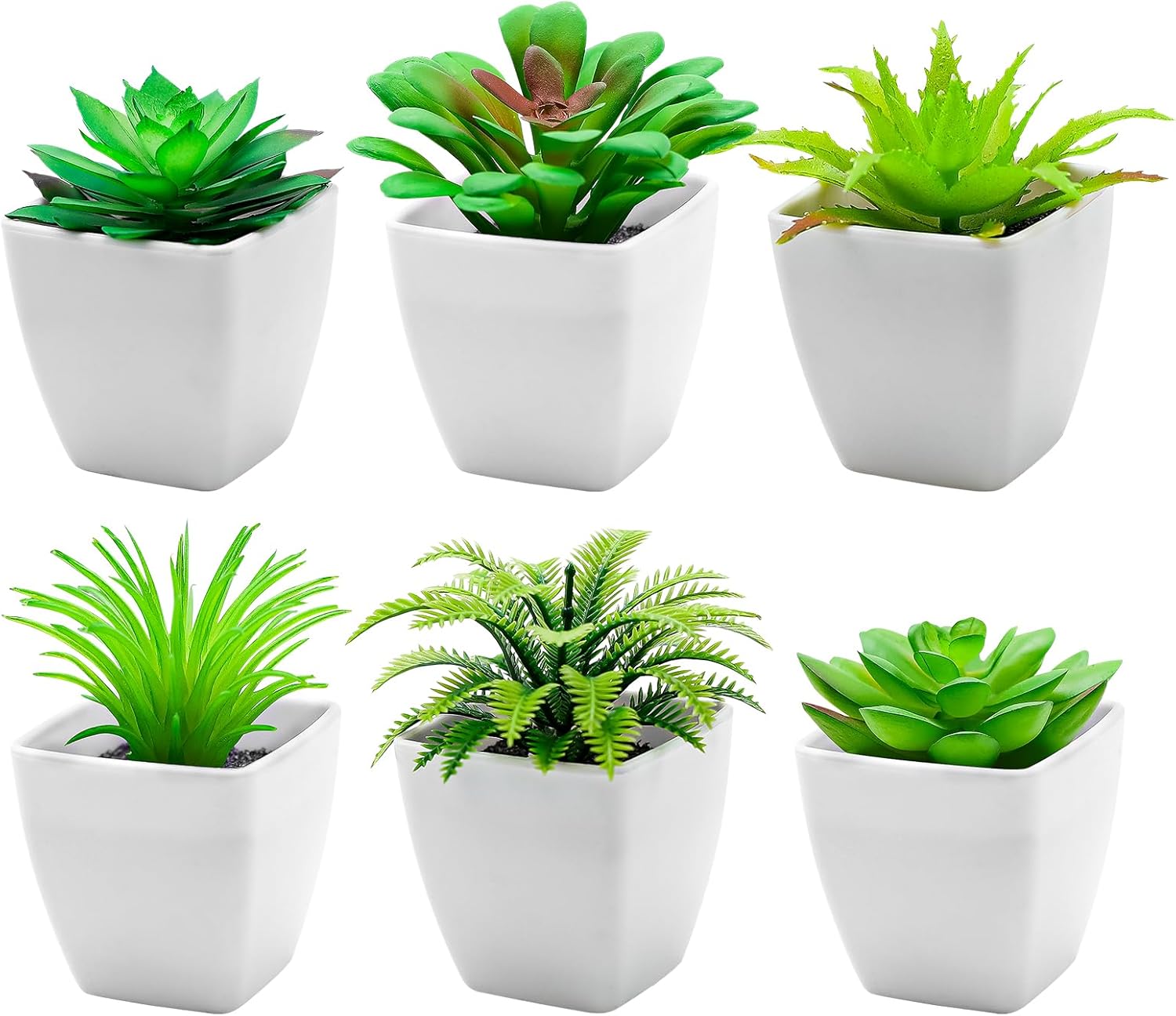 6pcs Artificial Succulent Plants Indoor Decor in Pots