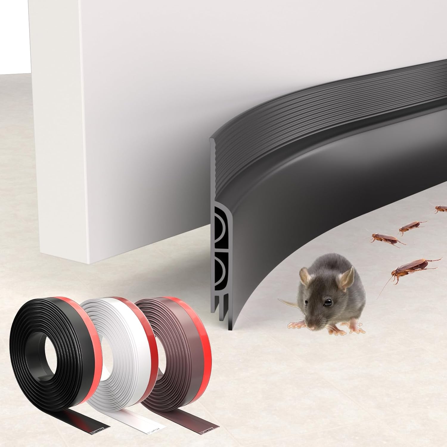 Vannesse 39 Inch Door Draft Stopper Black