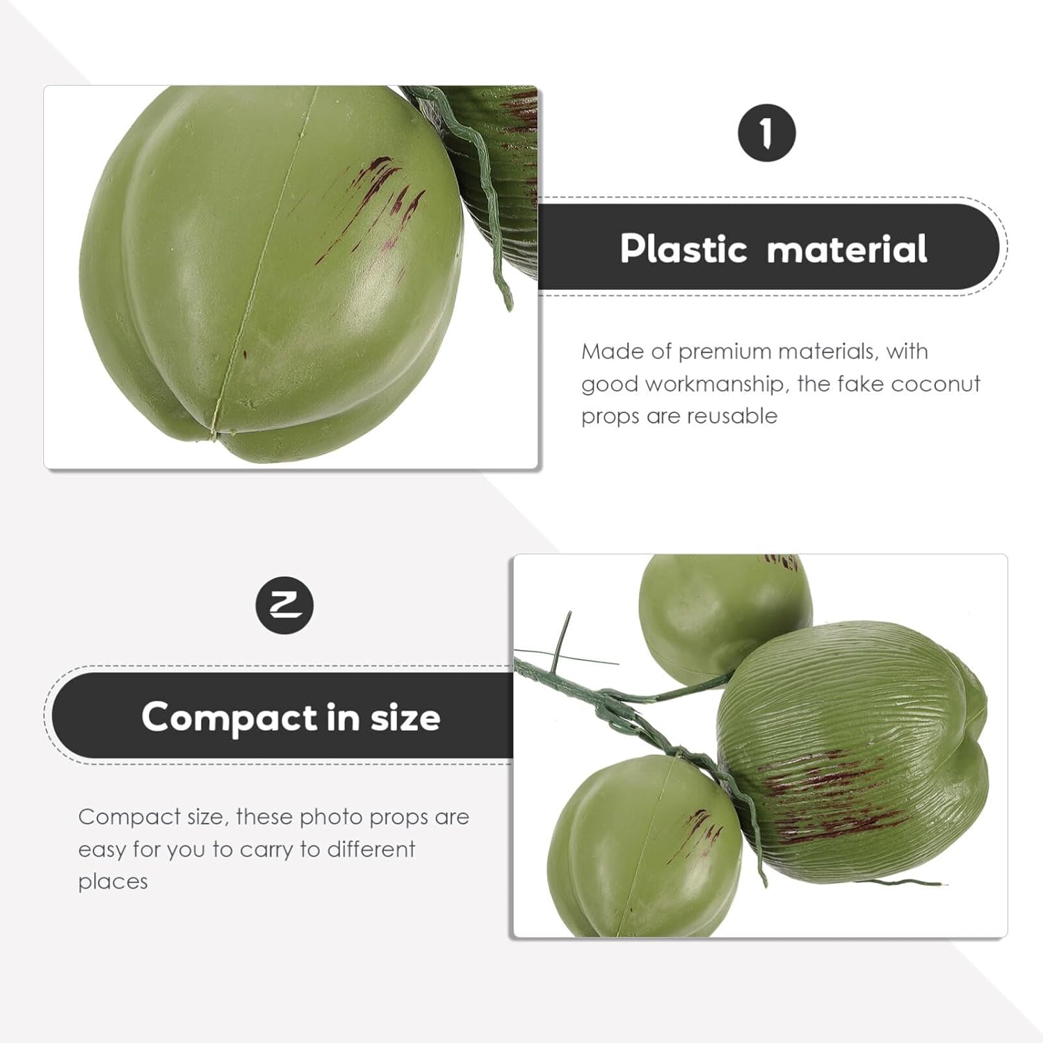 HOMSFOU Artificial Coconut Fake Fruit Decorations