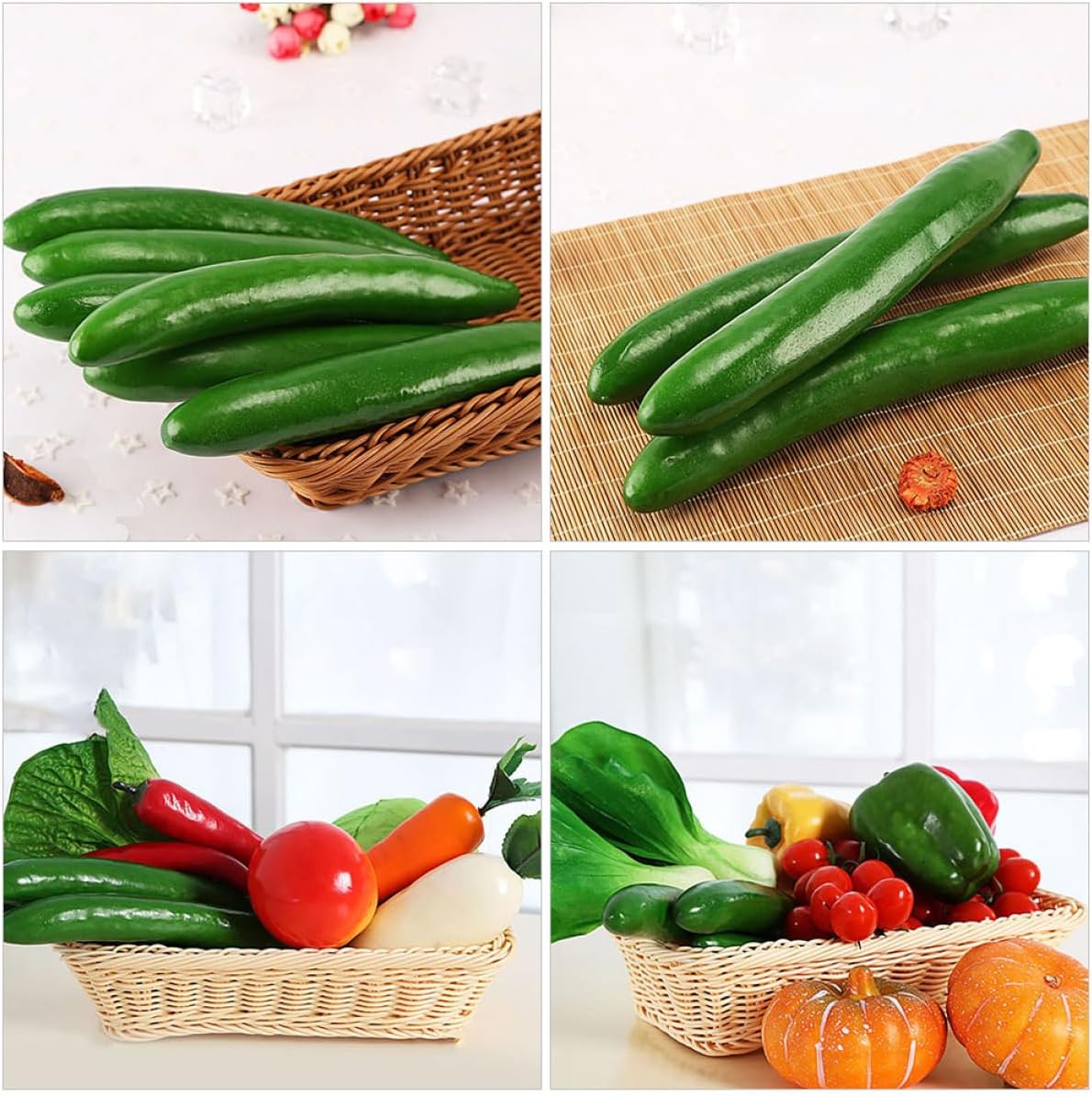 Magiclulu 5pcs Artificial Cucumber Display Props