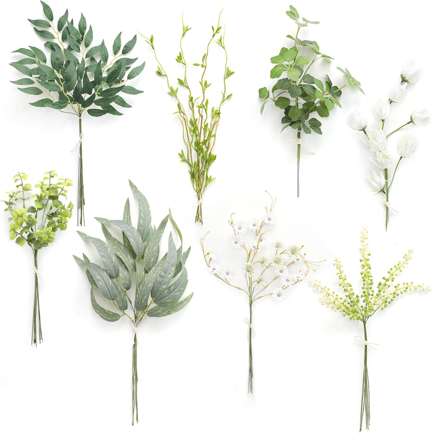 Serra Flora Artificial Greenery Spray Box Set 50pcs Spring Green