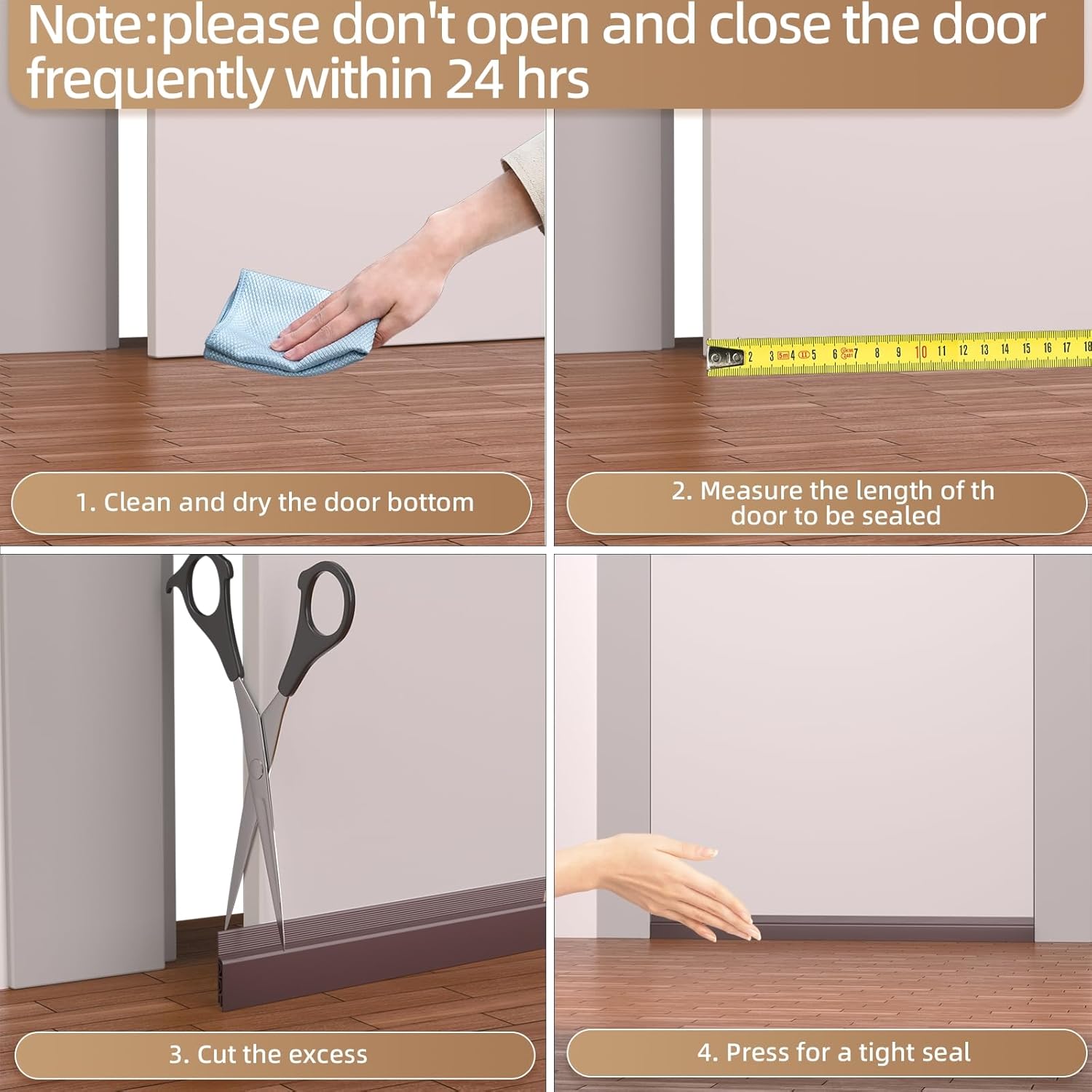 78 Inches Brown Door Draft Stopper Soundproof Seal