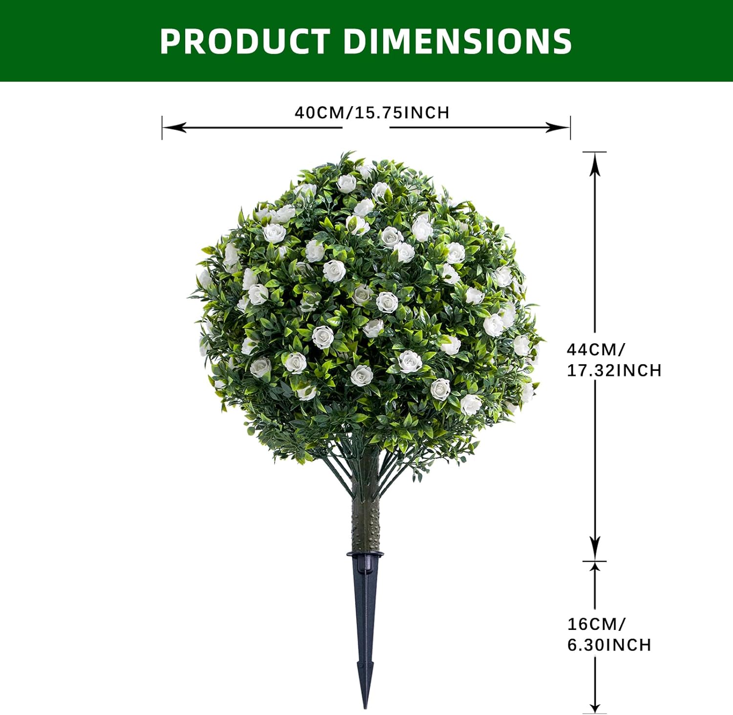 GarveeHome 236 Inch Artificial Topiary Set of 2 with Metal Spikes