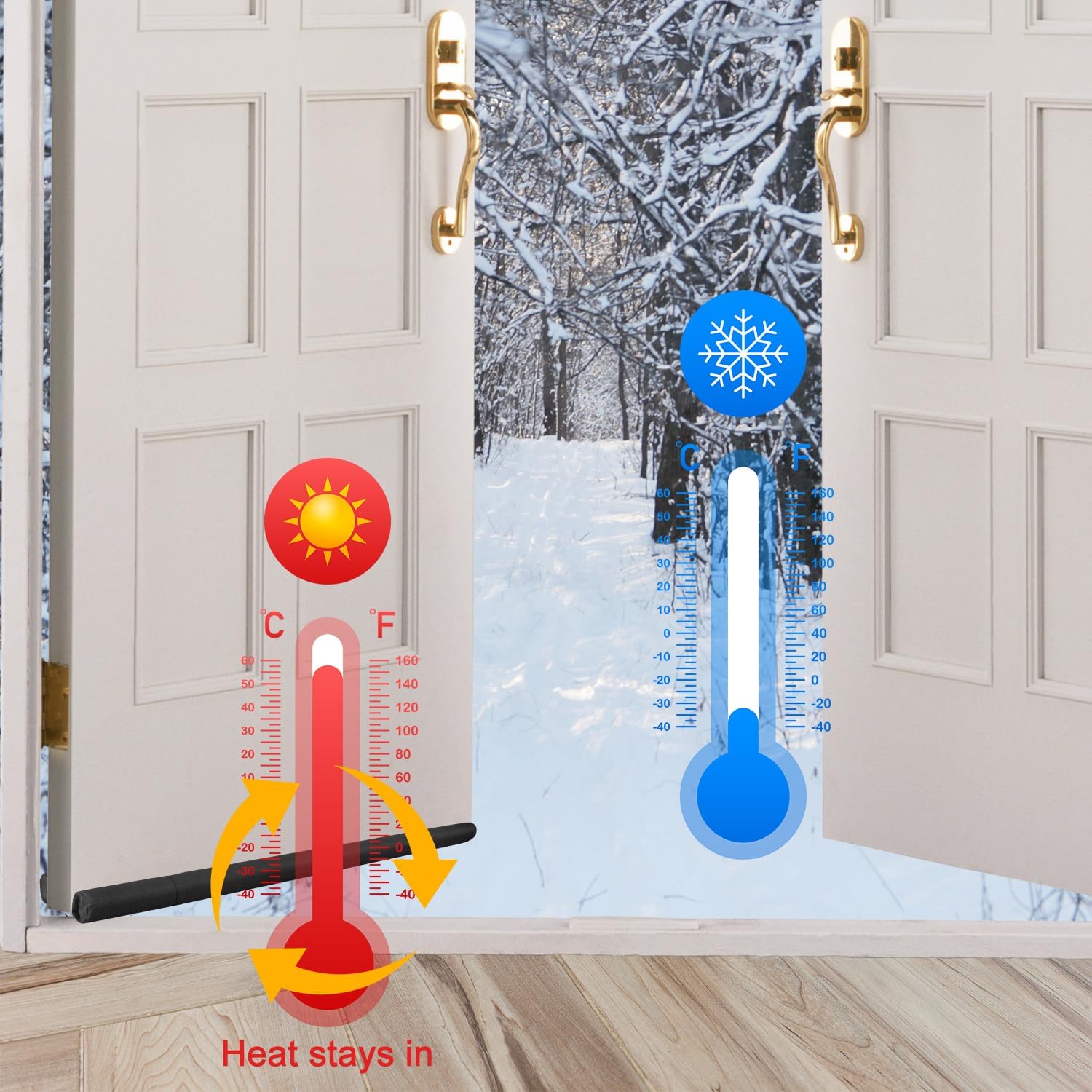 TONINT Large Door Draft Stopper Weather Seal