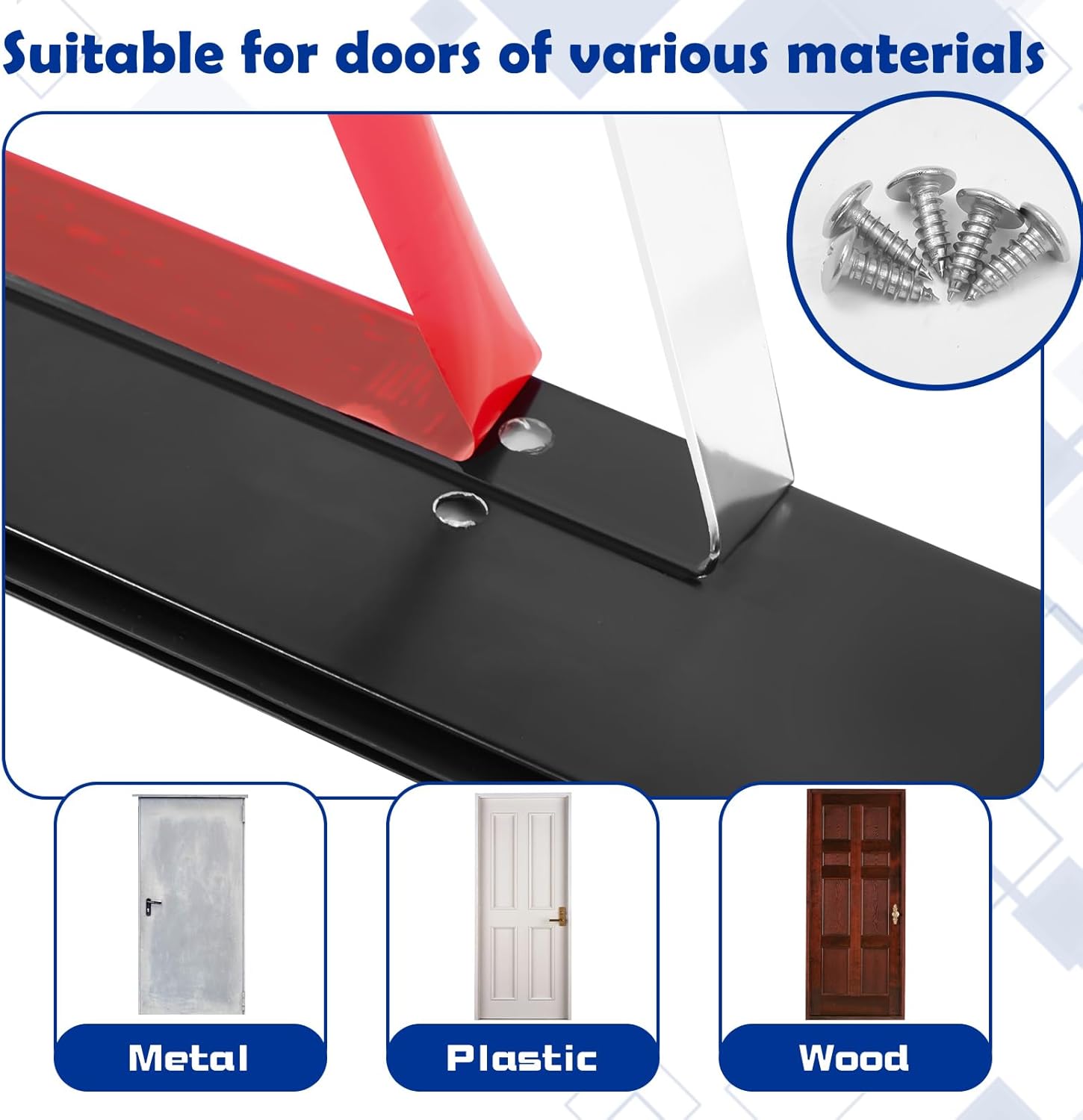 Gisafai 2 Pcs 36 Inch Metal Door Draft Stopper Black