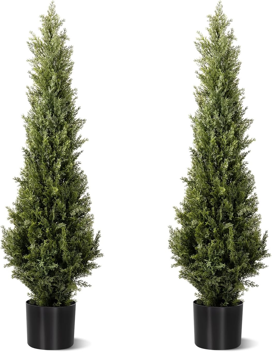 5 Ft Artificial Cedar Topiary Trees 2 Set