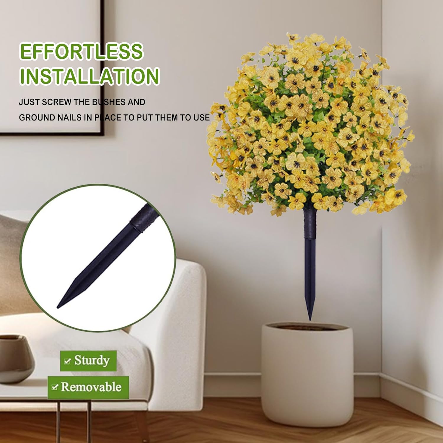 236in Artificial Violet Topiary Tree with Ground Spikes