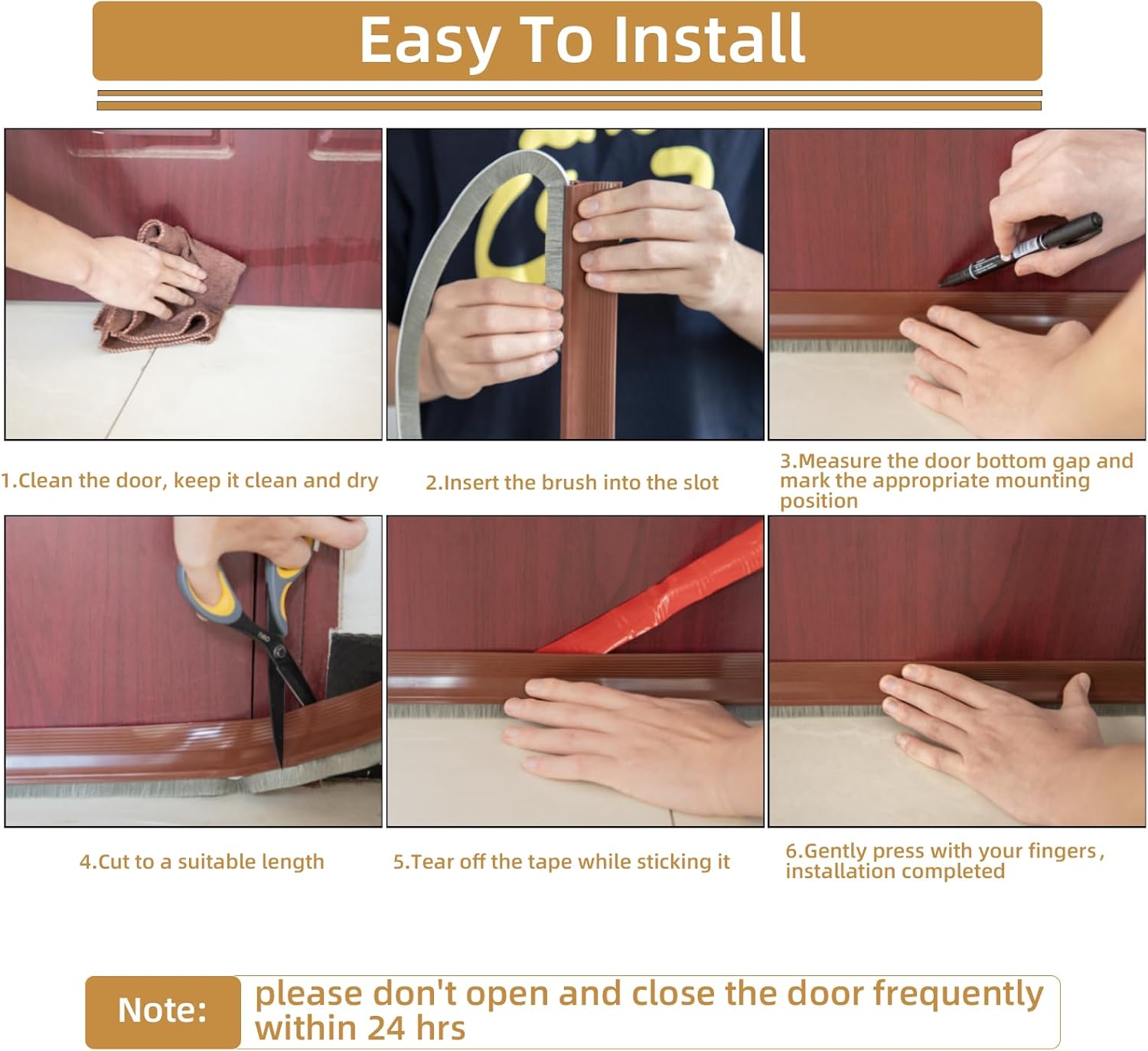 cuysfead 2Pack Door Draft Stopper with Brush and Strong Adhesive