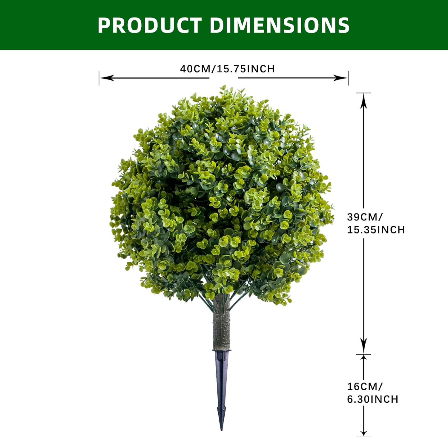 MegaChoice Artificial Topiary Ball Tree Set of 2 236 Inch