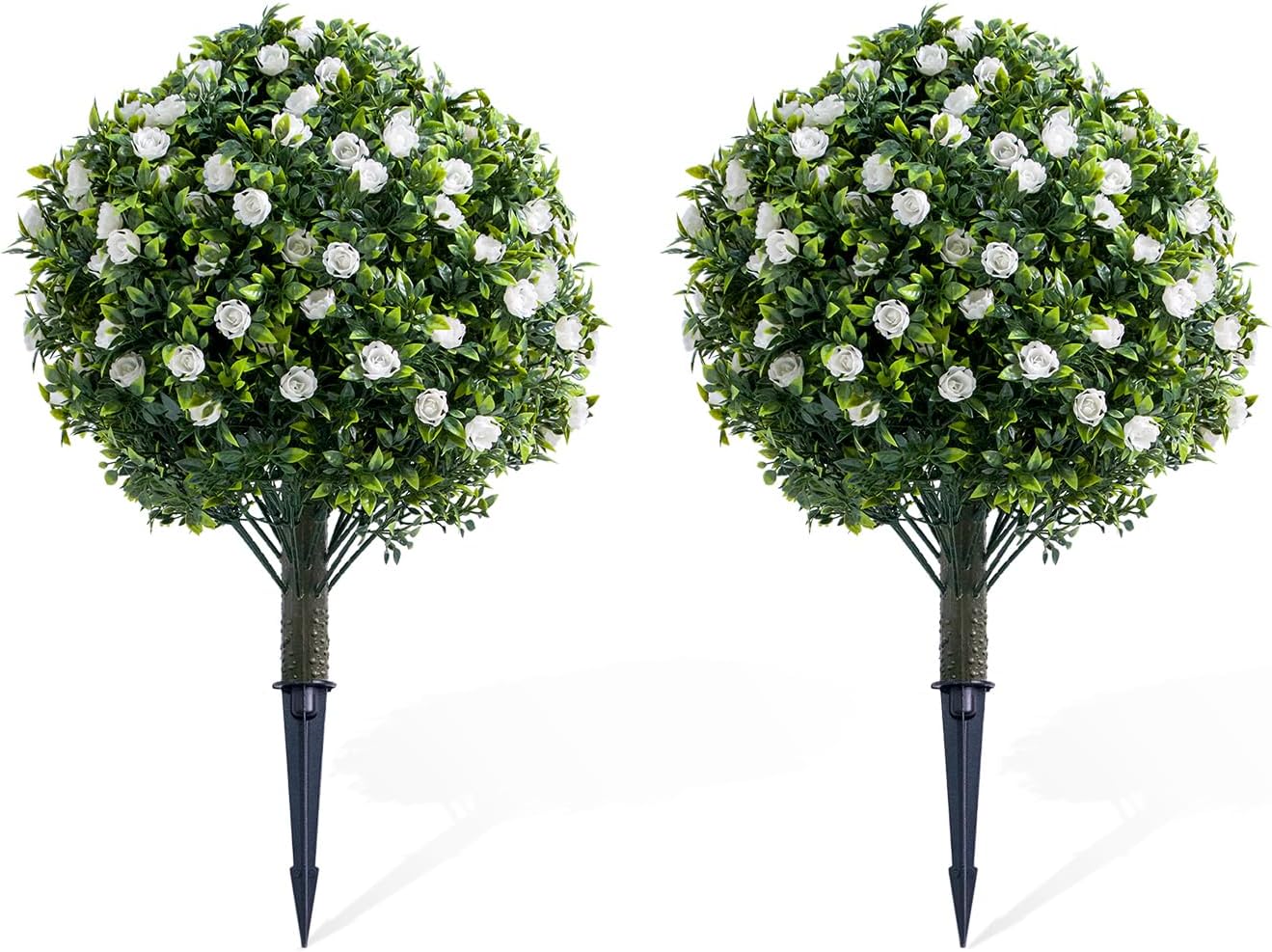 GarveeHome 236 Inch Artificial Topiary Set of 2 with Metal Spikes
