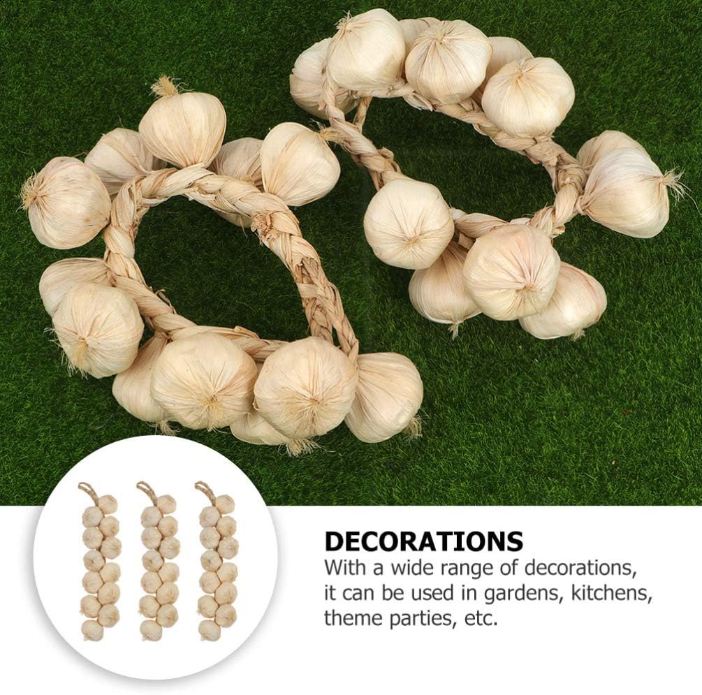 Hemoton 3pc Garlic Hanging Garland Photo Props