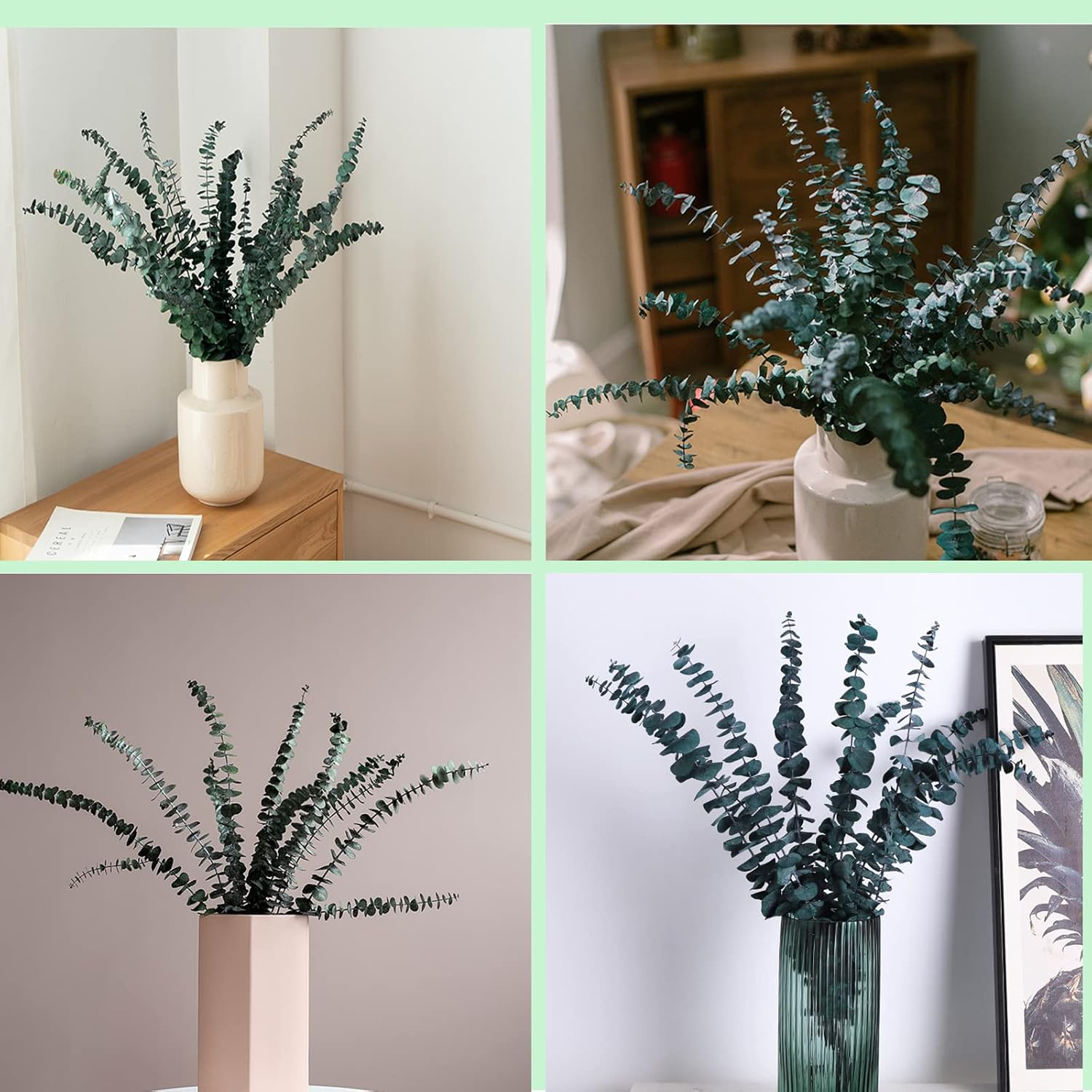 Comtelek Eucalyptus Shower Decor 10 Pcs Real Dried Bundle