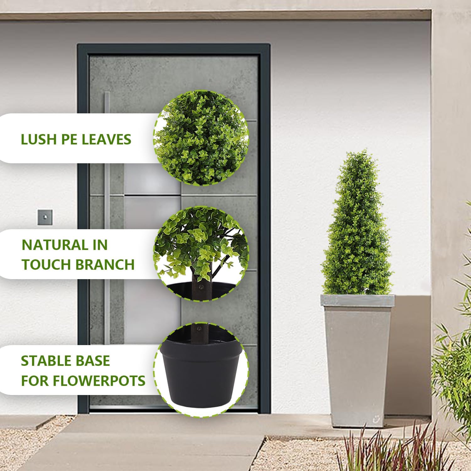 Binnny Flower 3ft Artificial Boxwood Topiary Set of 2
