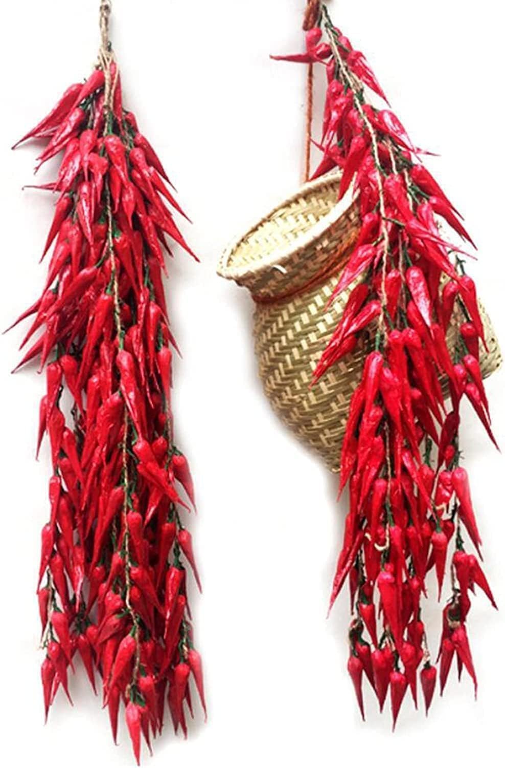 10pack Realistic Artificial Chili Peppers Hanging Decor