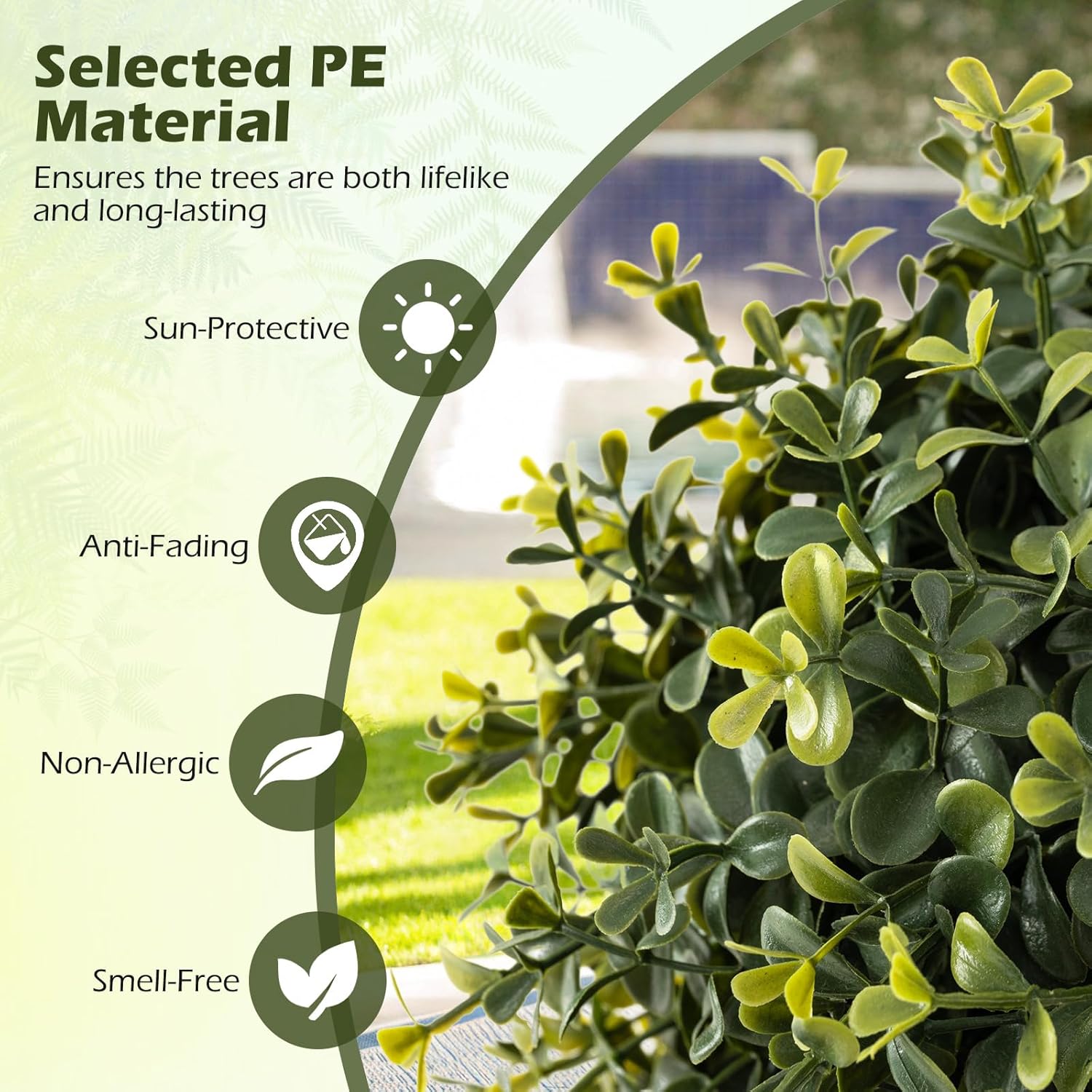 Goplus 3 Ft Artificial Boxwood Topiary Trees Set of 2