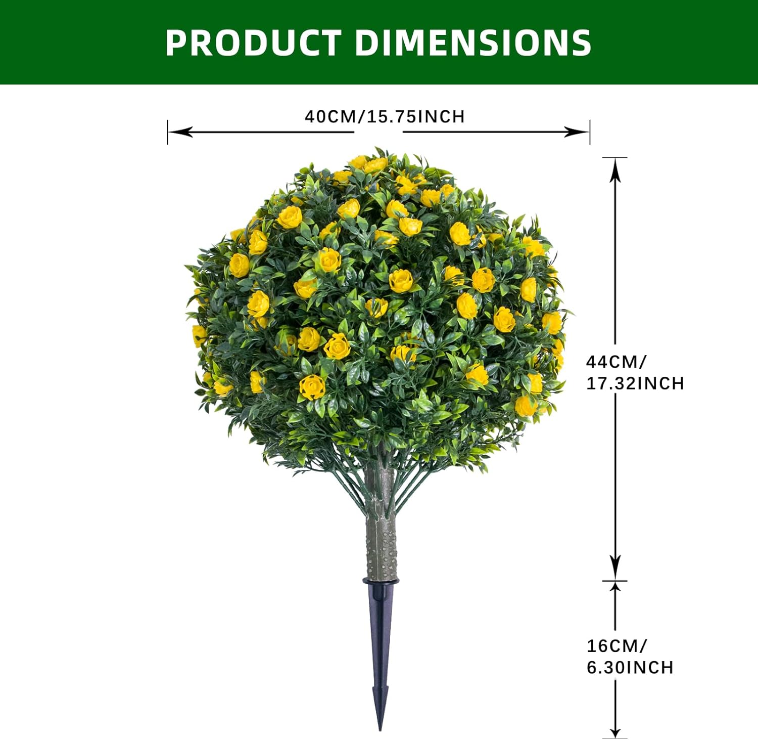 GarveeHome 236 Inch Artificial Topiary Set of 2 with Ground Spikes