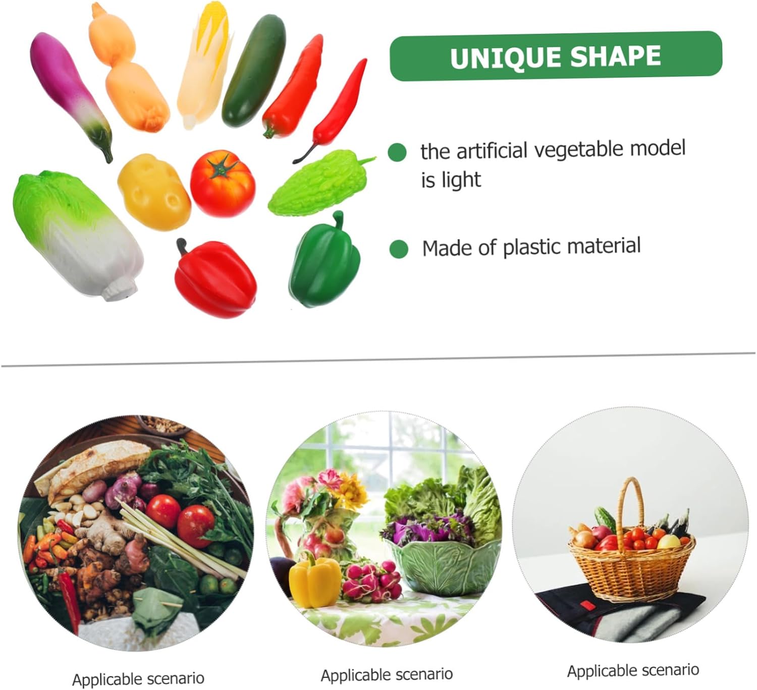 12pcs Lifelike Vegetable Models for Display and Photography