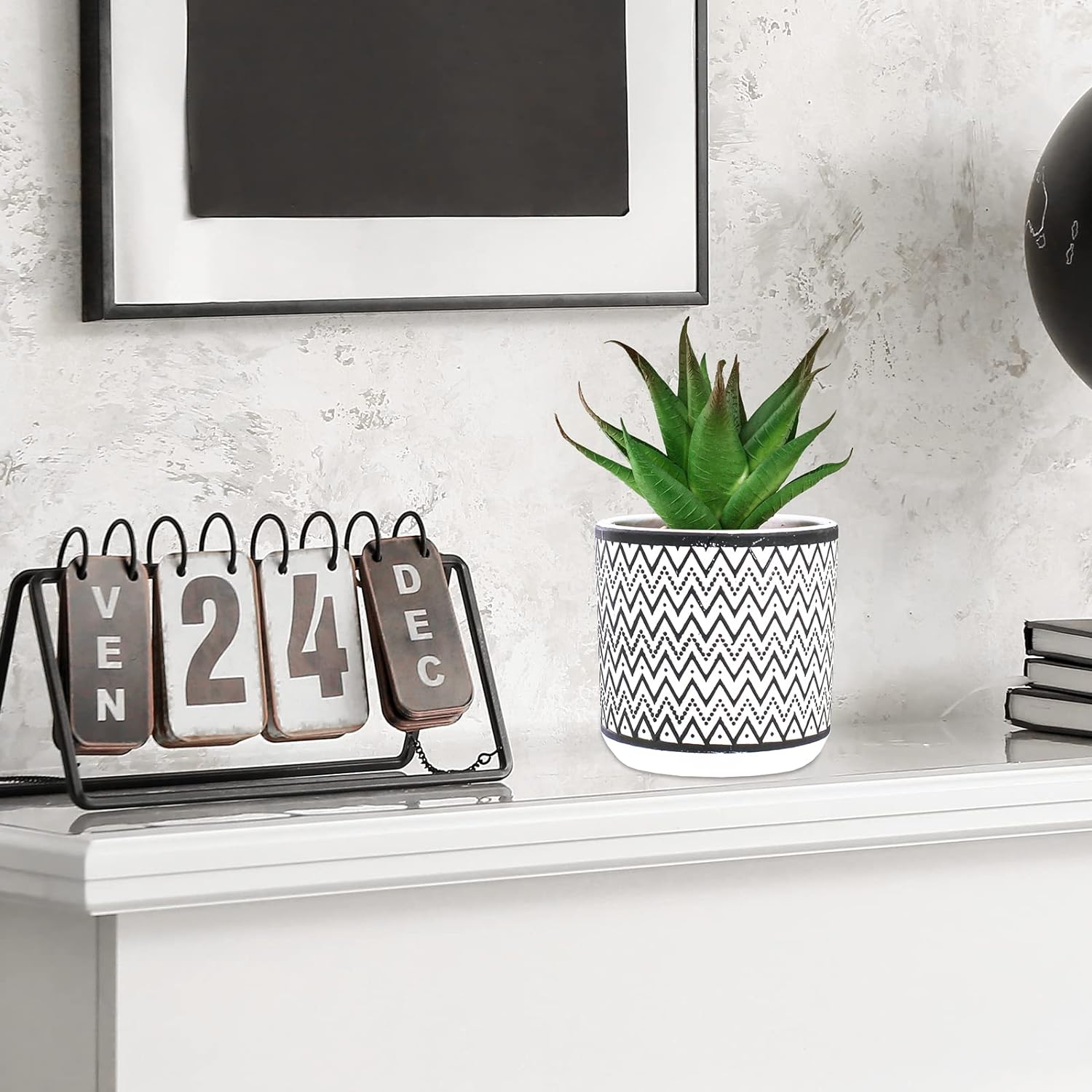 Winlyn 3 Pcs Artificial Succulent Plants Set