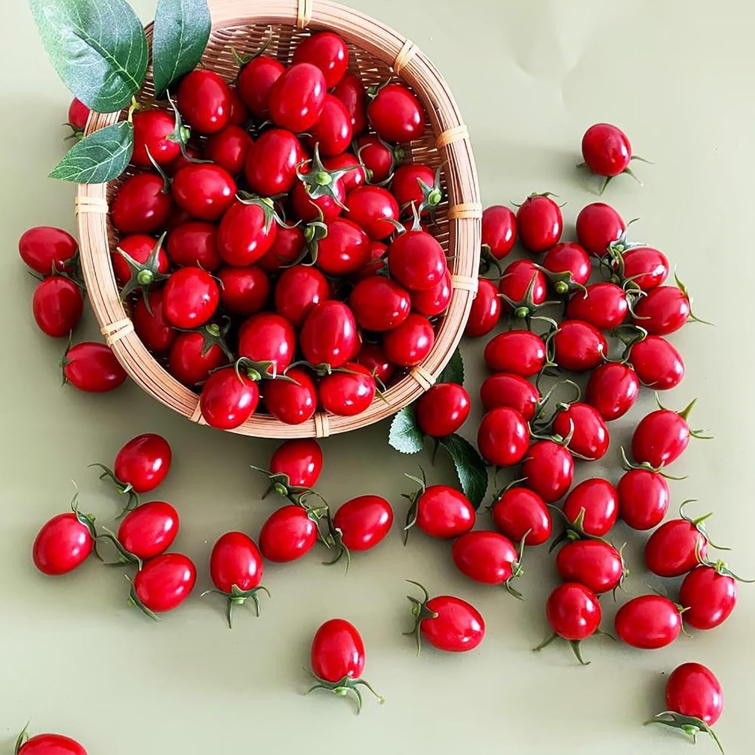 Lovmeety 30Pcs Artificial Cherry Tomatoes for Decor and Photography