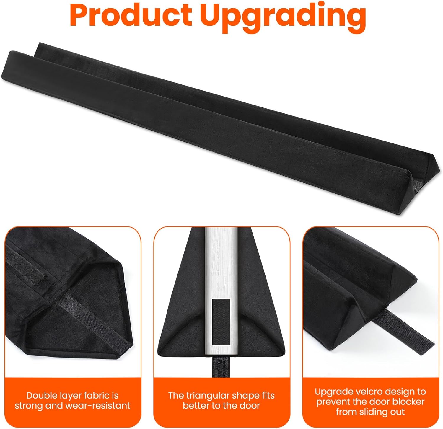 GDHOMM Adjustable Door Gap Weather Stripping Draft Stopper 30-36 Inches Black