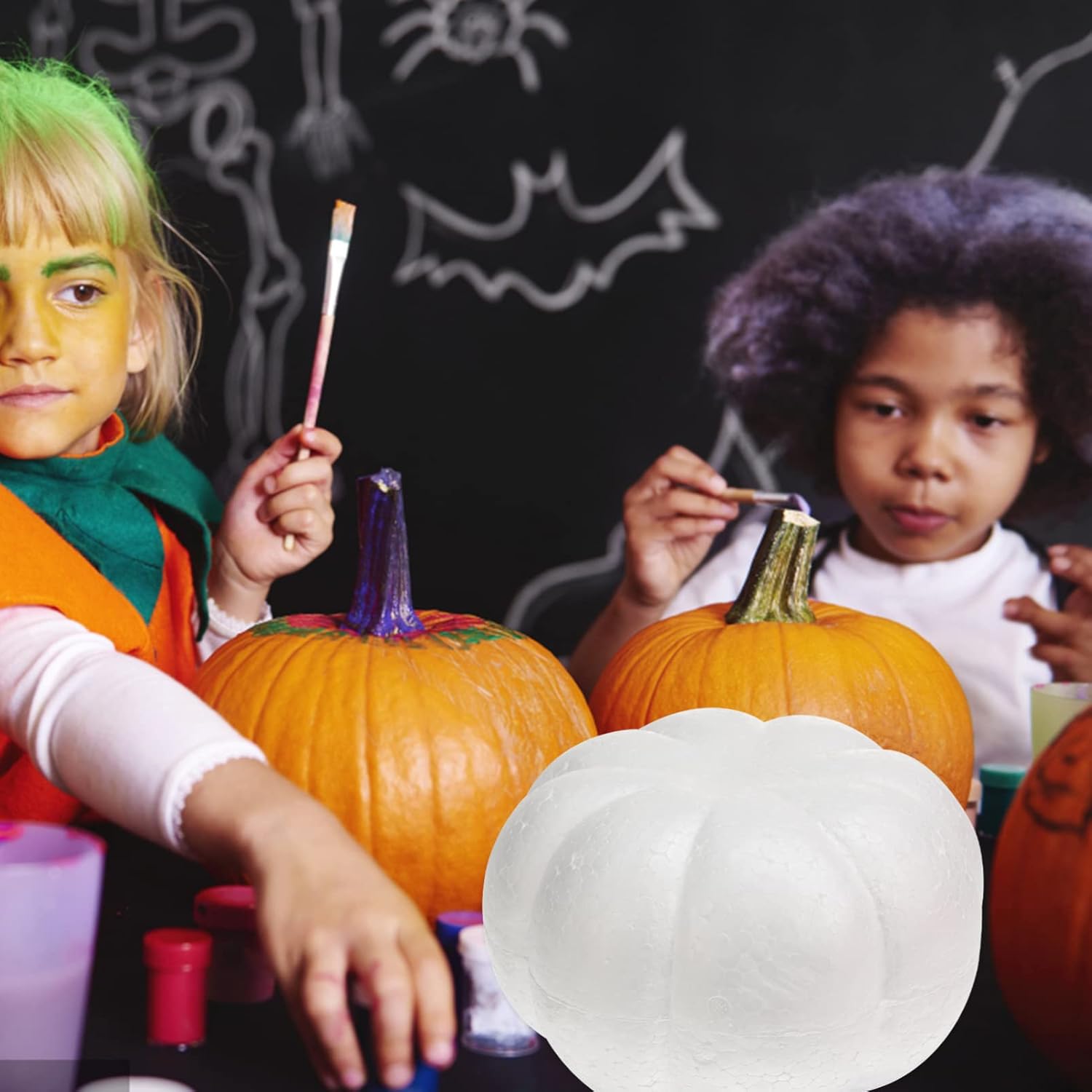 White Foam Pumpkins for Halloween and Fall Decor