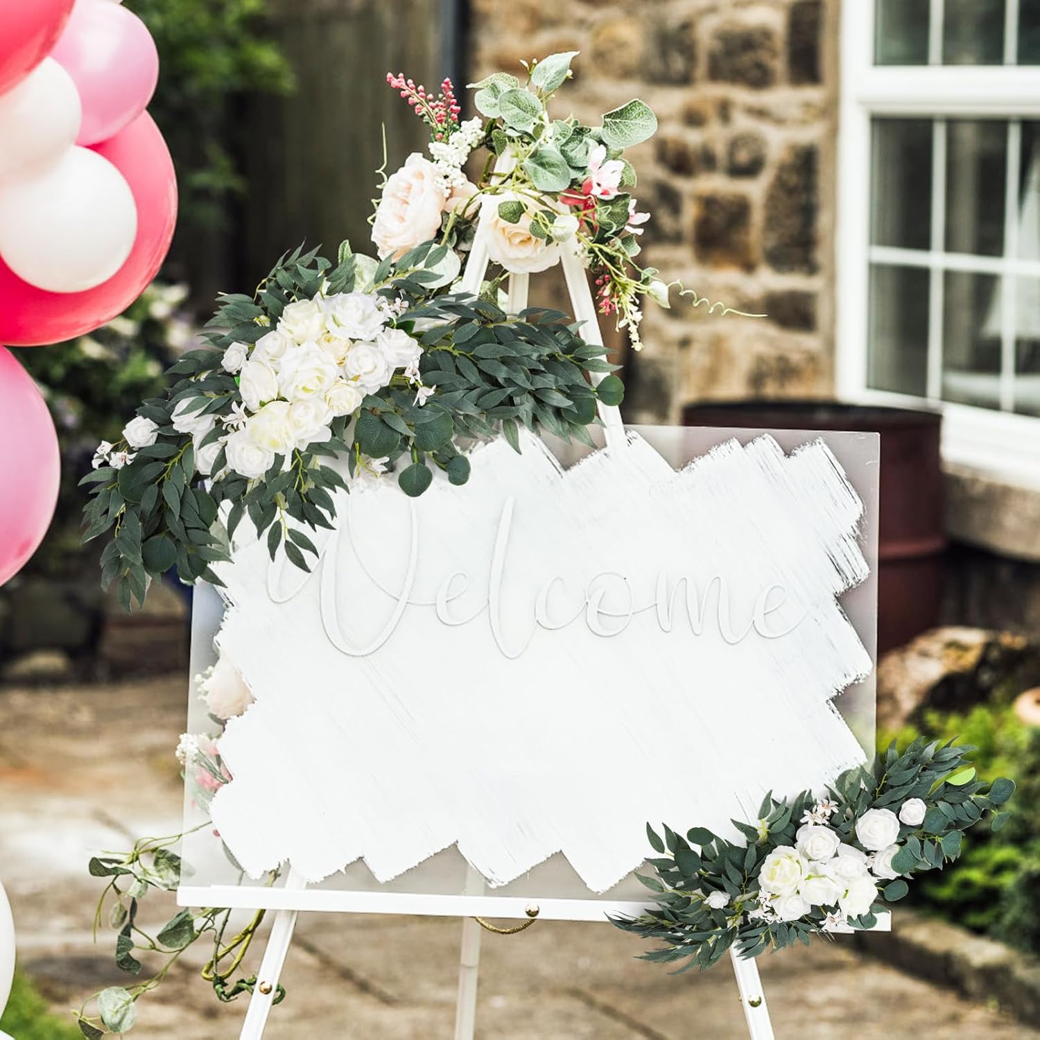 2 Pack Artificial Wedding Arch Flowers Set