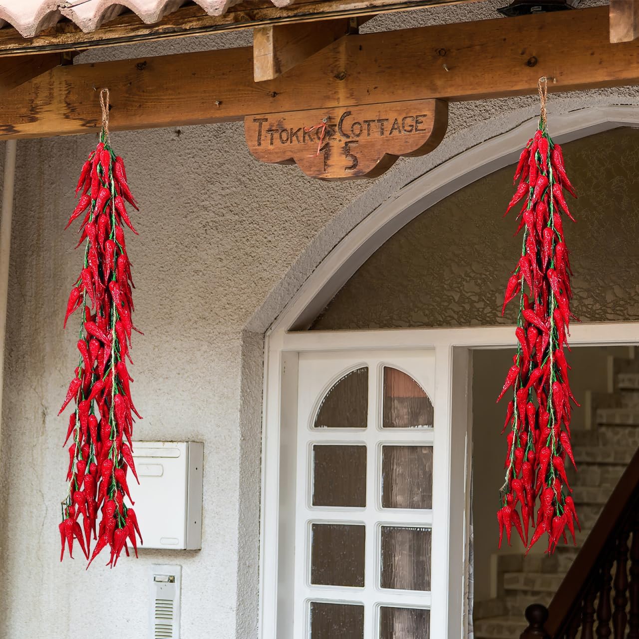 Happyyami 5pcs Artificial Chili Peppers Hanging Decorations