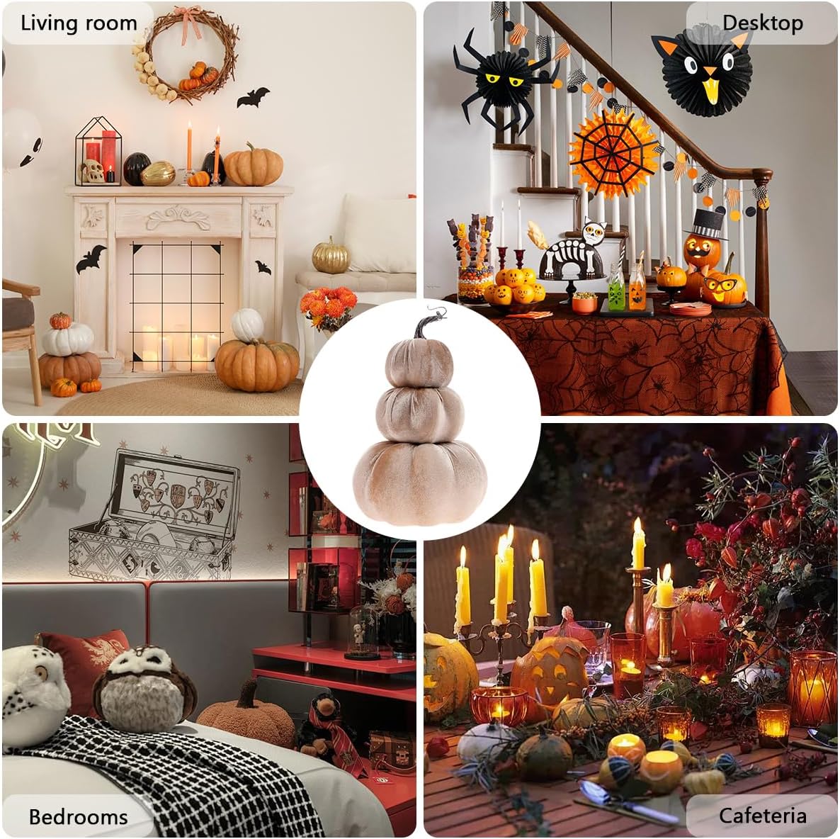 Gresorth 126 Inch Velvet Pumpkin Tower Decoration