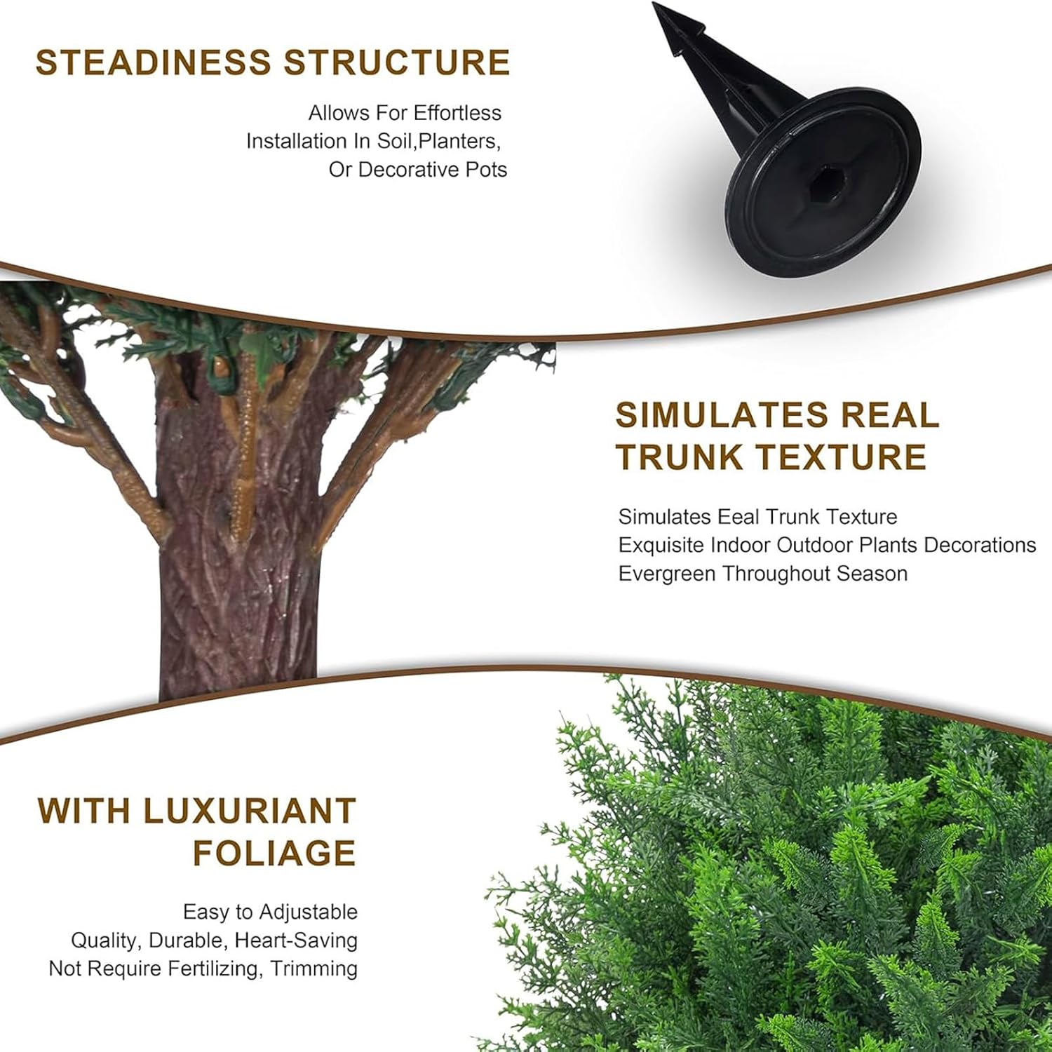 21 Inch Artificial Cedar Topiary Ball Trees Set of 2 with Ground Spike