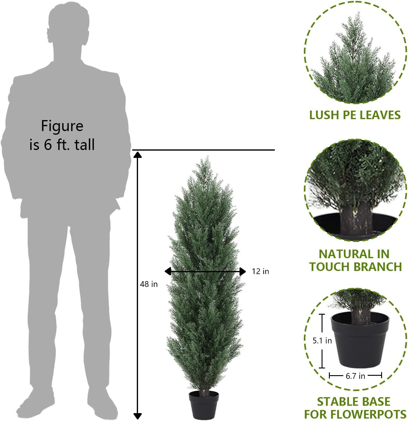 THE BLOOM TIMES 4ft Artificial Topiary Trees 2 Pack 1
