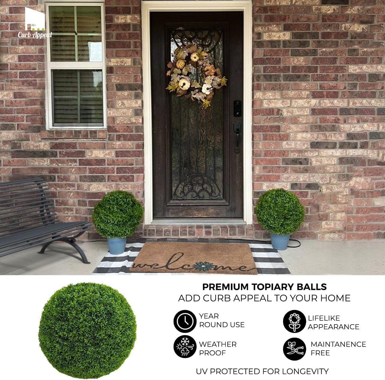 365 Curb Appeal Set of 2 Large Topiary Balls