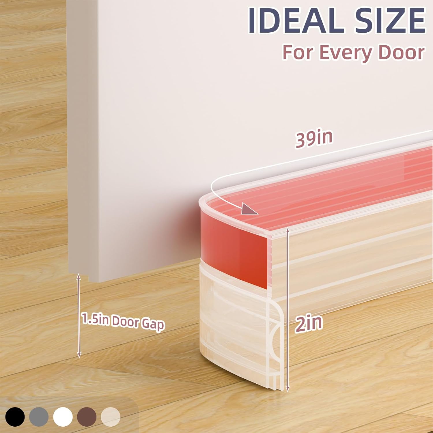OXRQ Door Draft Stopper 78 Inch Transparent Seal