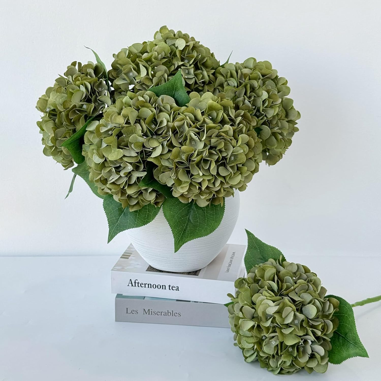 5 Pcs 20 Inch Artificial Hydrangeas with Dried Touch