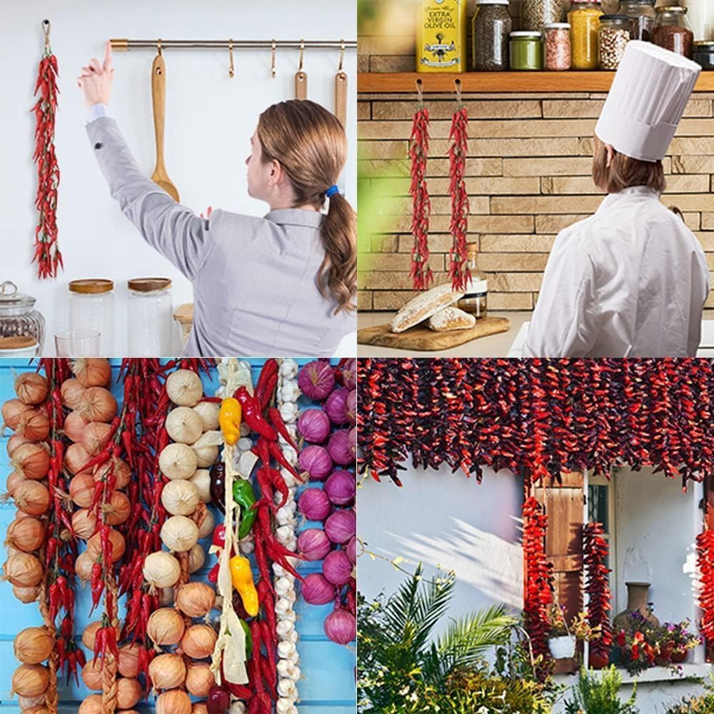 10pack Realistic Artificial Chili Peppers Hanging Decor