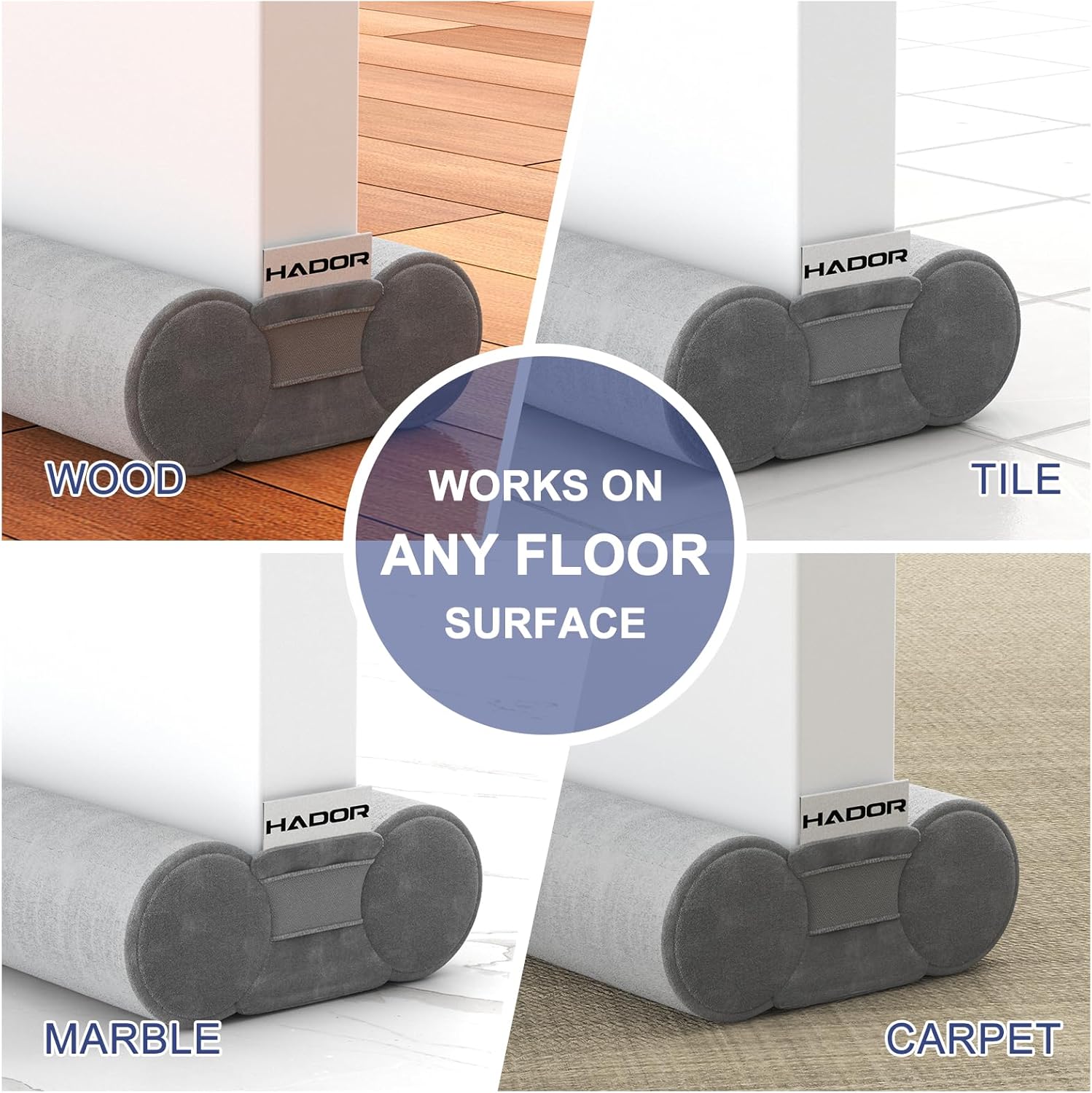 HADOR Door Draft Stopper 36 Inch Under Door Gap Sealer Grey