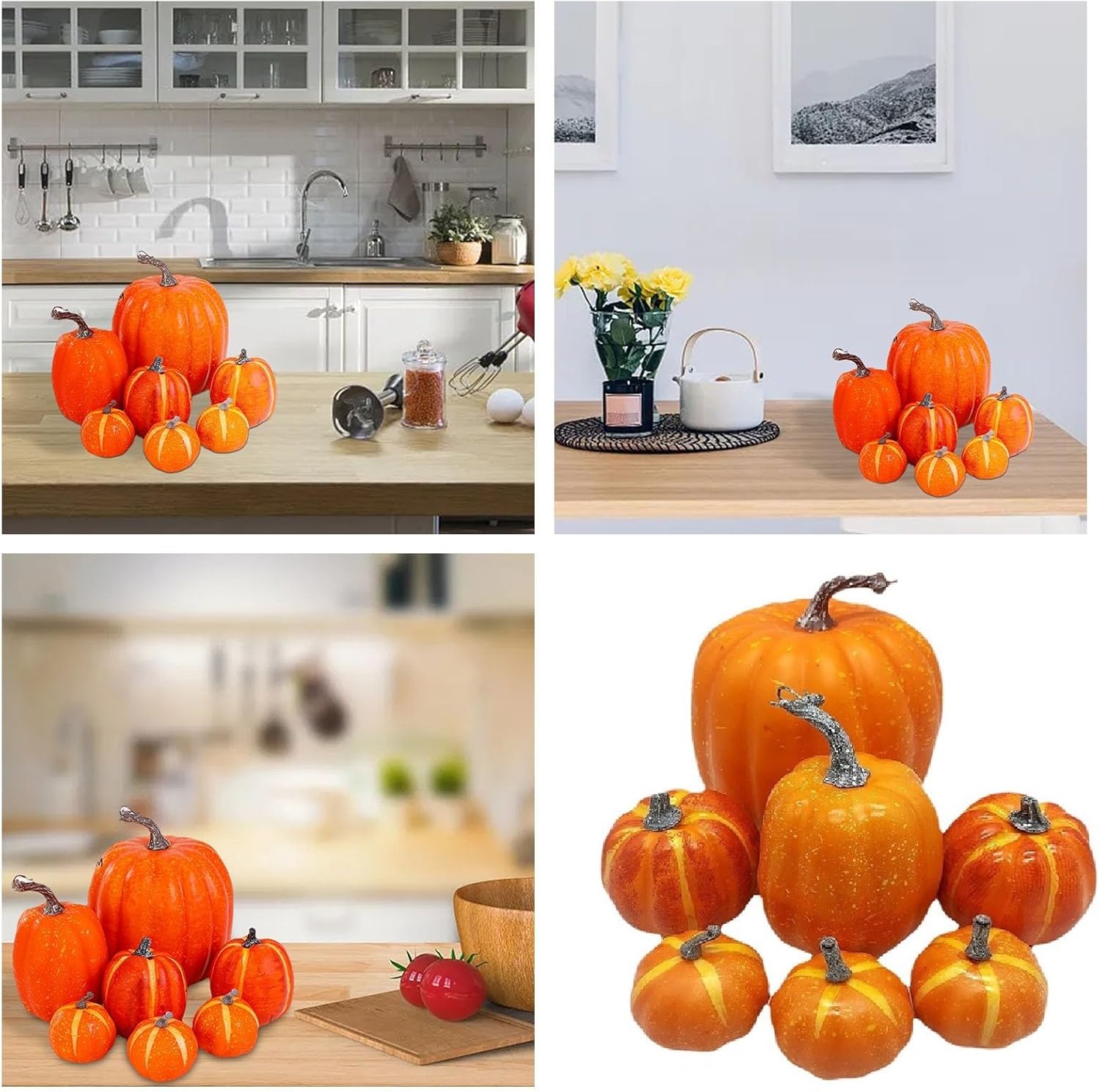 7pcs Fall Decor Pumpkins Artificial Autumn Decorations