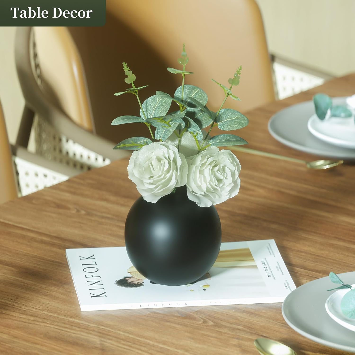 Artificial Flowers with Ceramic Vase Set of 2