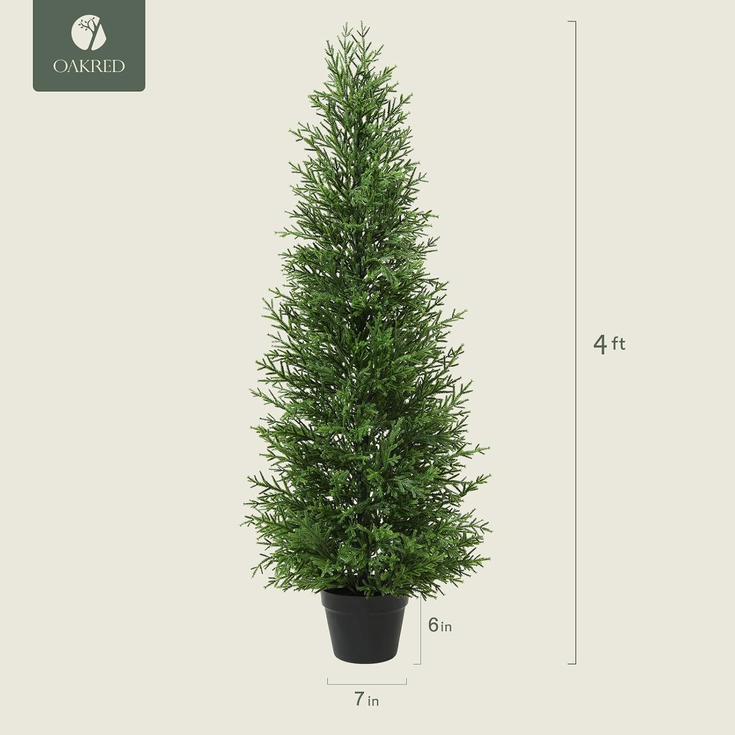 Artificial Cedar Topiary Trees Set of 2 4FT Indoor Outdoor