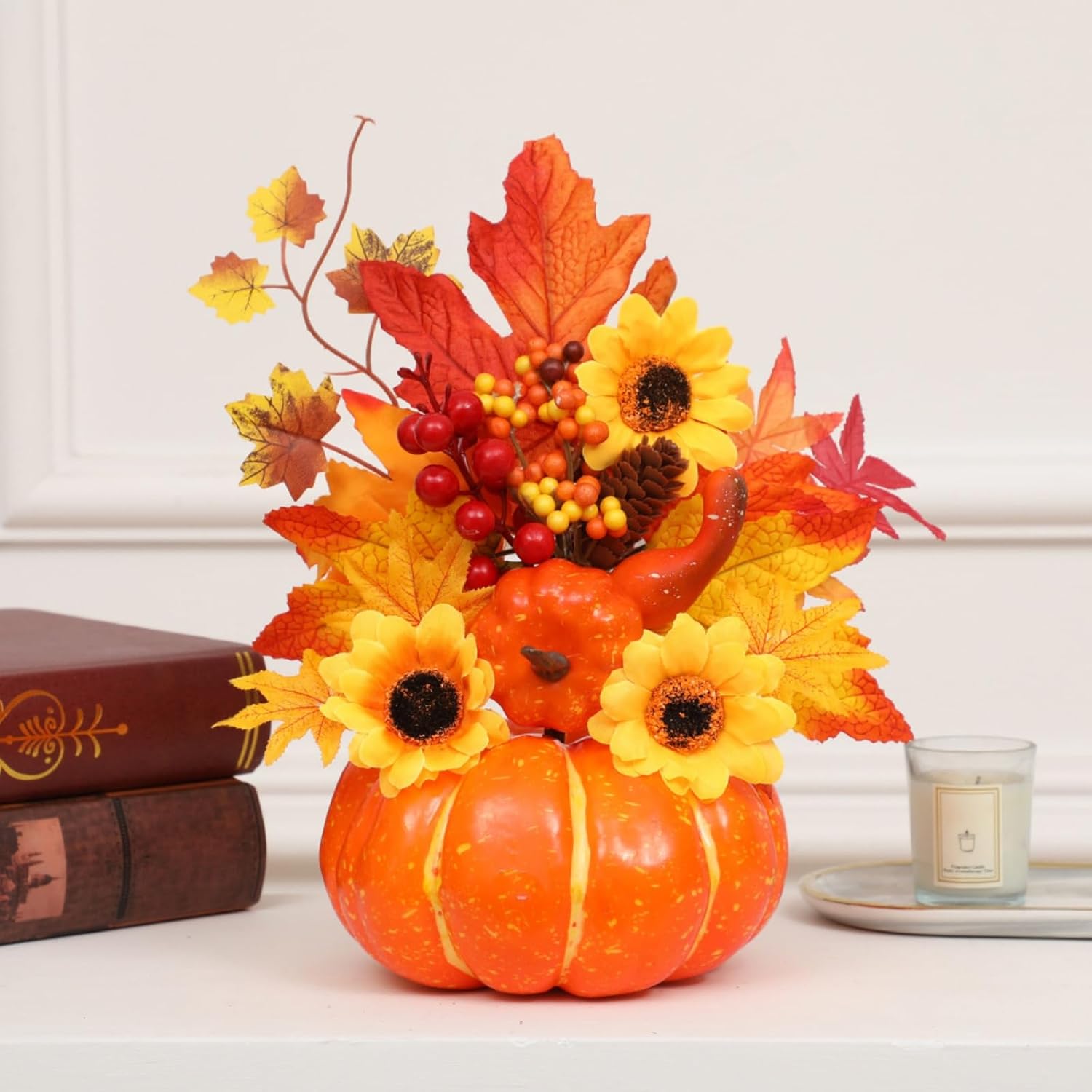 Ochine 12 Inch Artificial Pumpkin Fall Decor