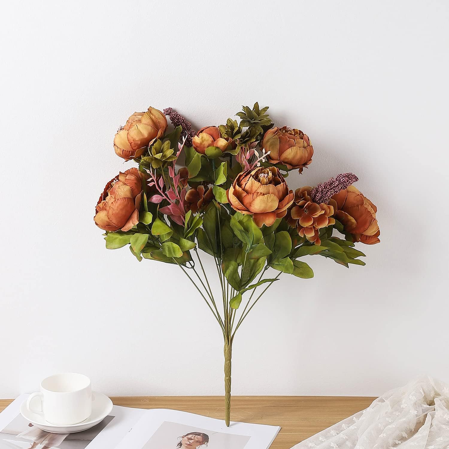 Duovlo Artificial Peony Silk Flowers Wedding Home Decor