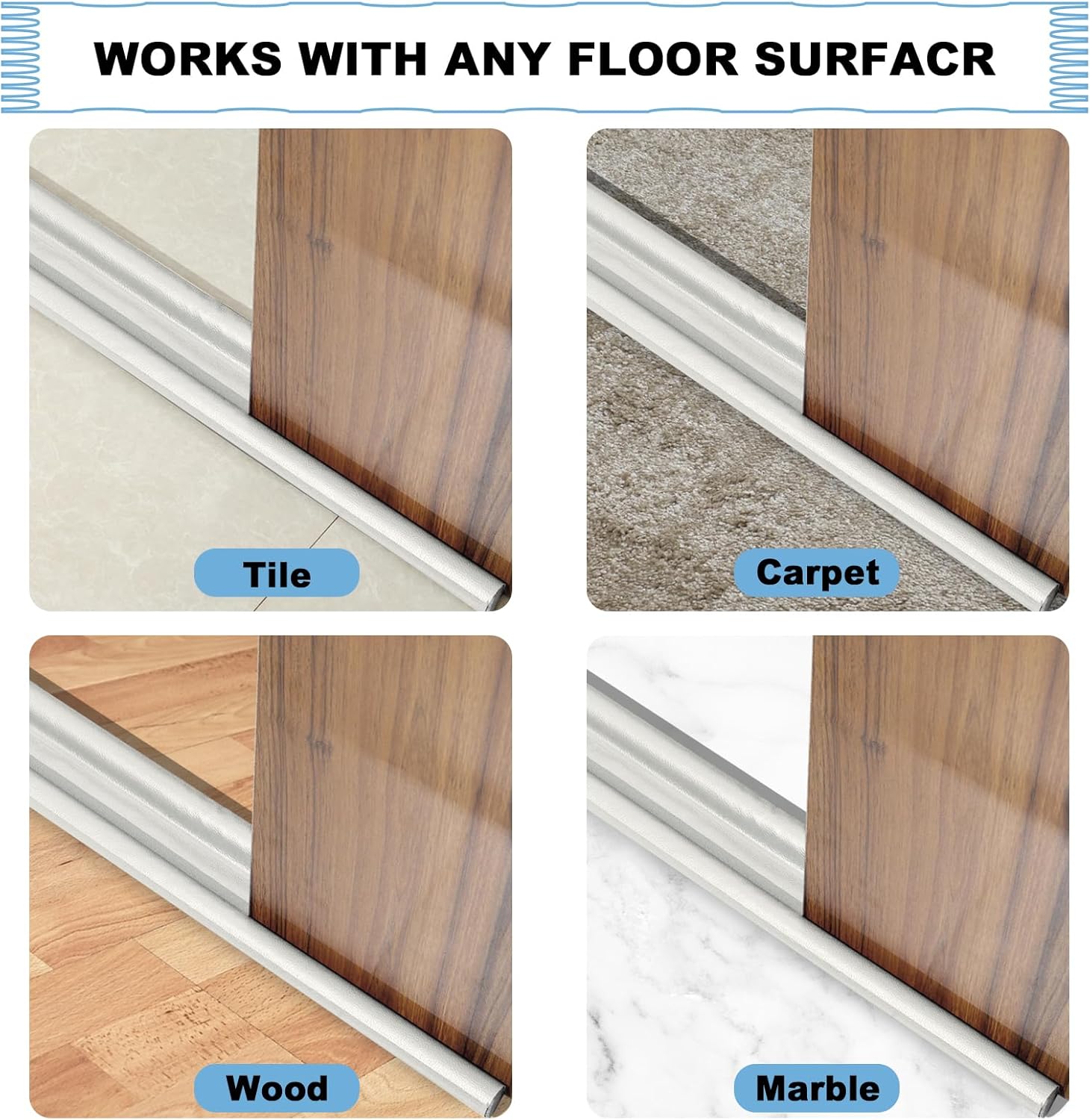Double Door Draft Stopper 37 Inch Soundproof Windproof