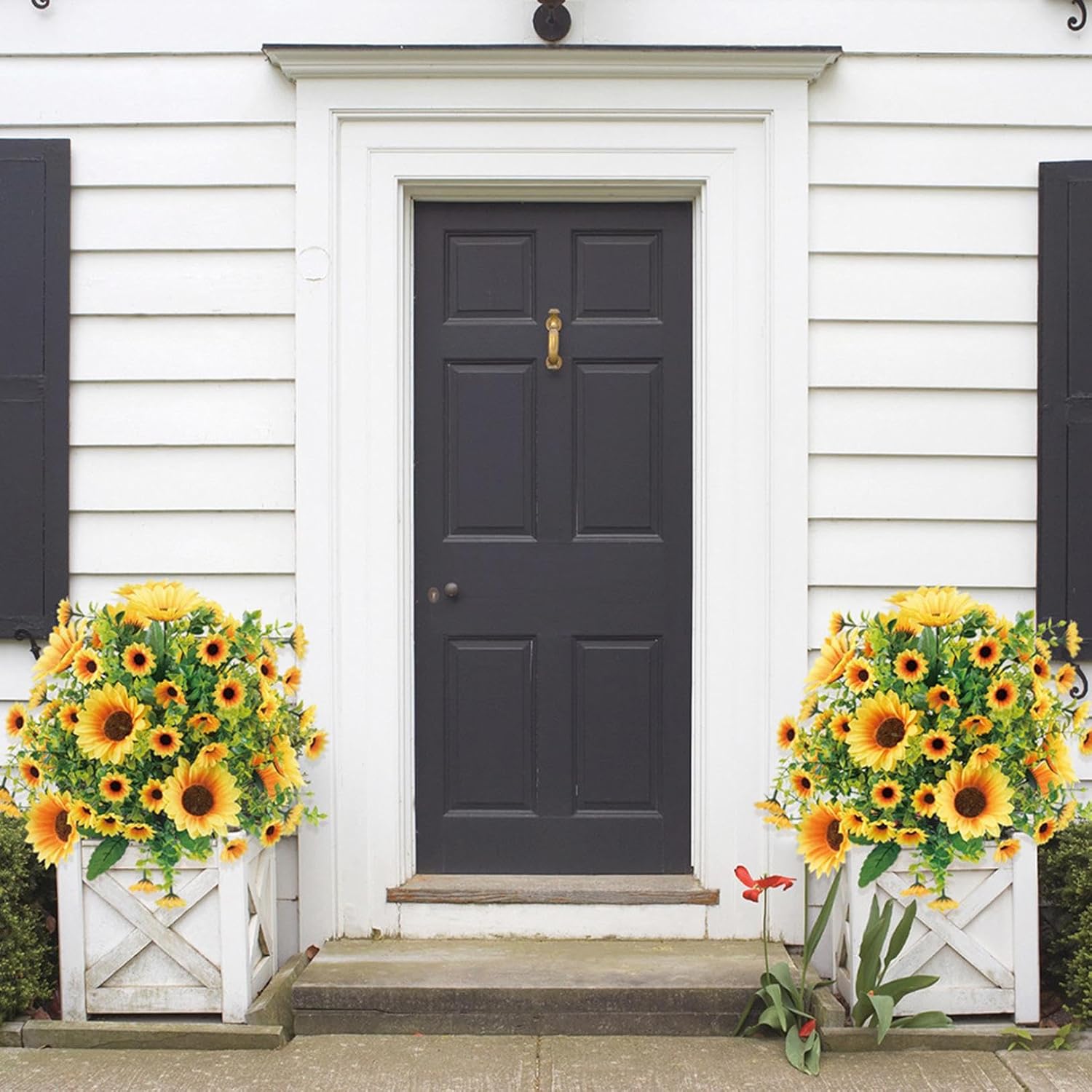 21 Inch Sunflower Artificial Topiary Tree Outdoor Decor