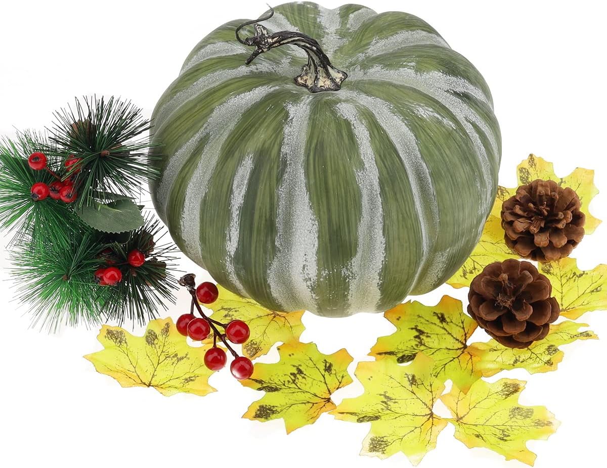 Woration 84 Inch Artificial Green Fall Pumpkin Decor