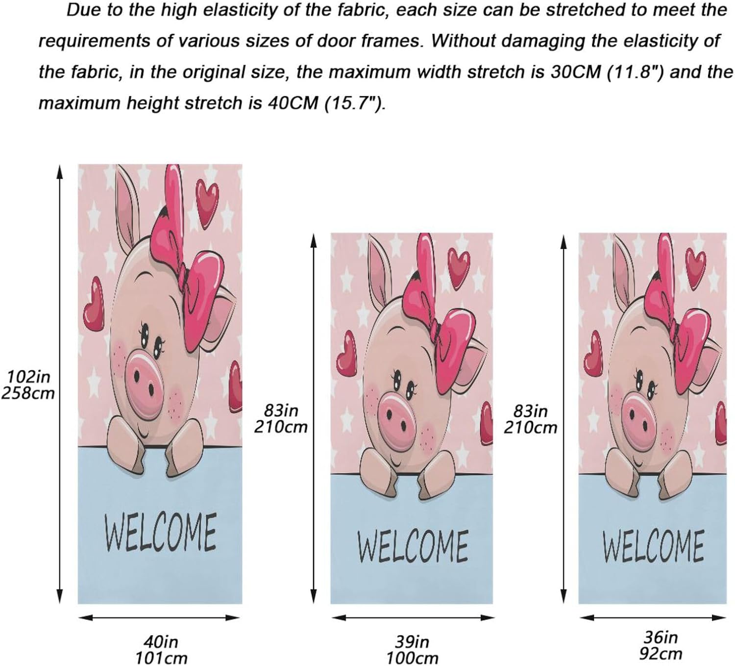 Susiyo Cartoon Pink Pig Halloween Door Cover 32x79 Inch
