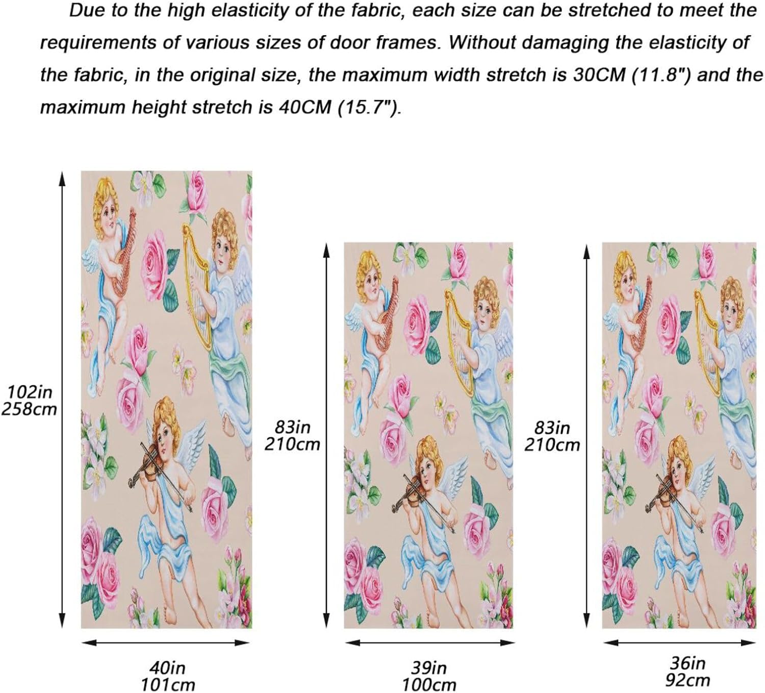 Susiyo Angels and Flowers Door Cover 35x79 Inch