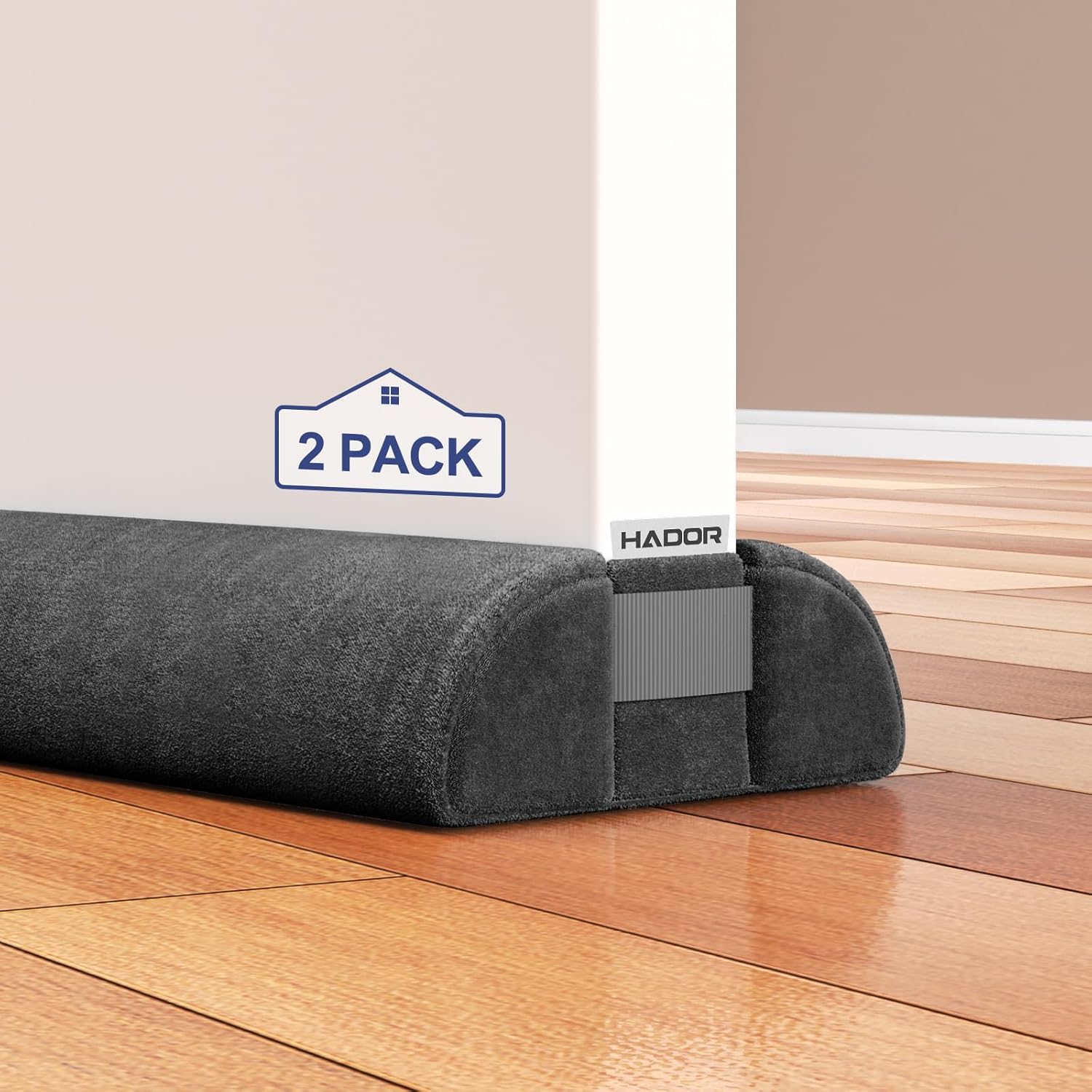 HADOR 2 Pack Door Draft Stopper 36 Inch Black