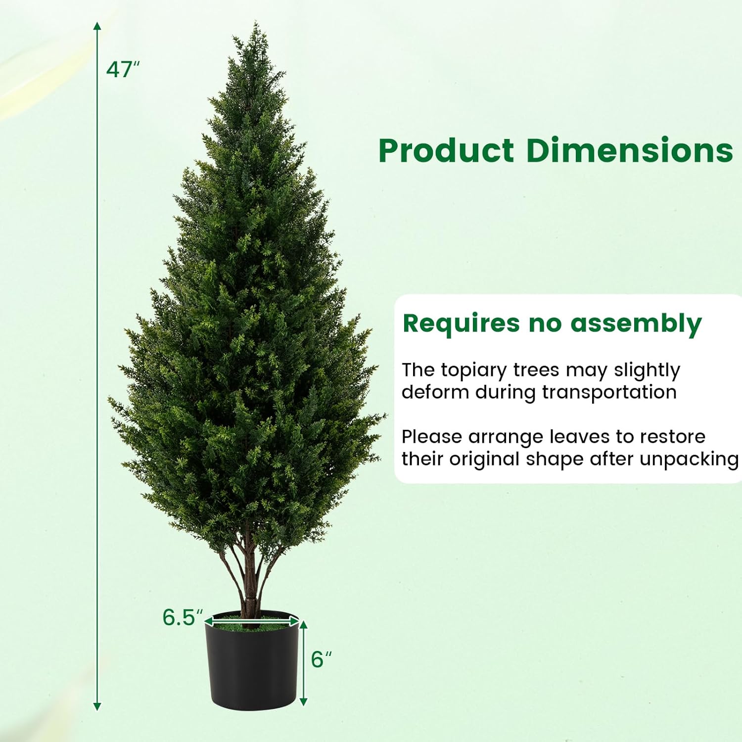Goplus Artificial Cedar Topiary Trees Set of 2