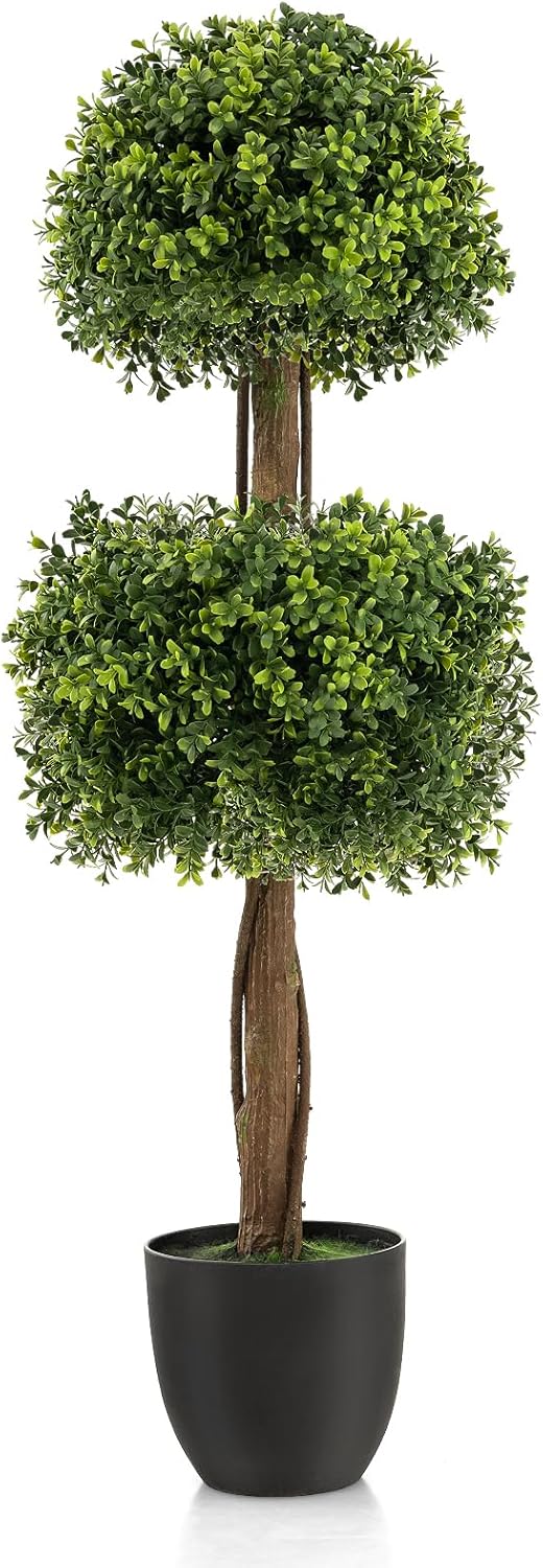 Goplus 40 Inch Artificial Boxwood Topiary Ball Tree